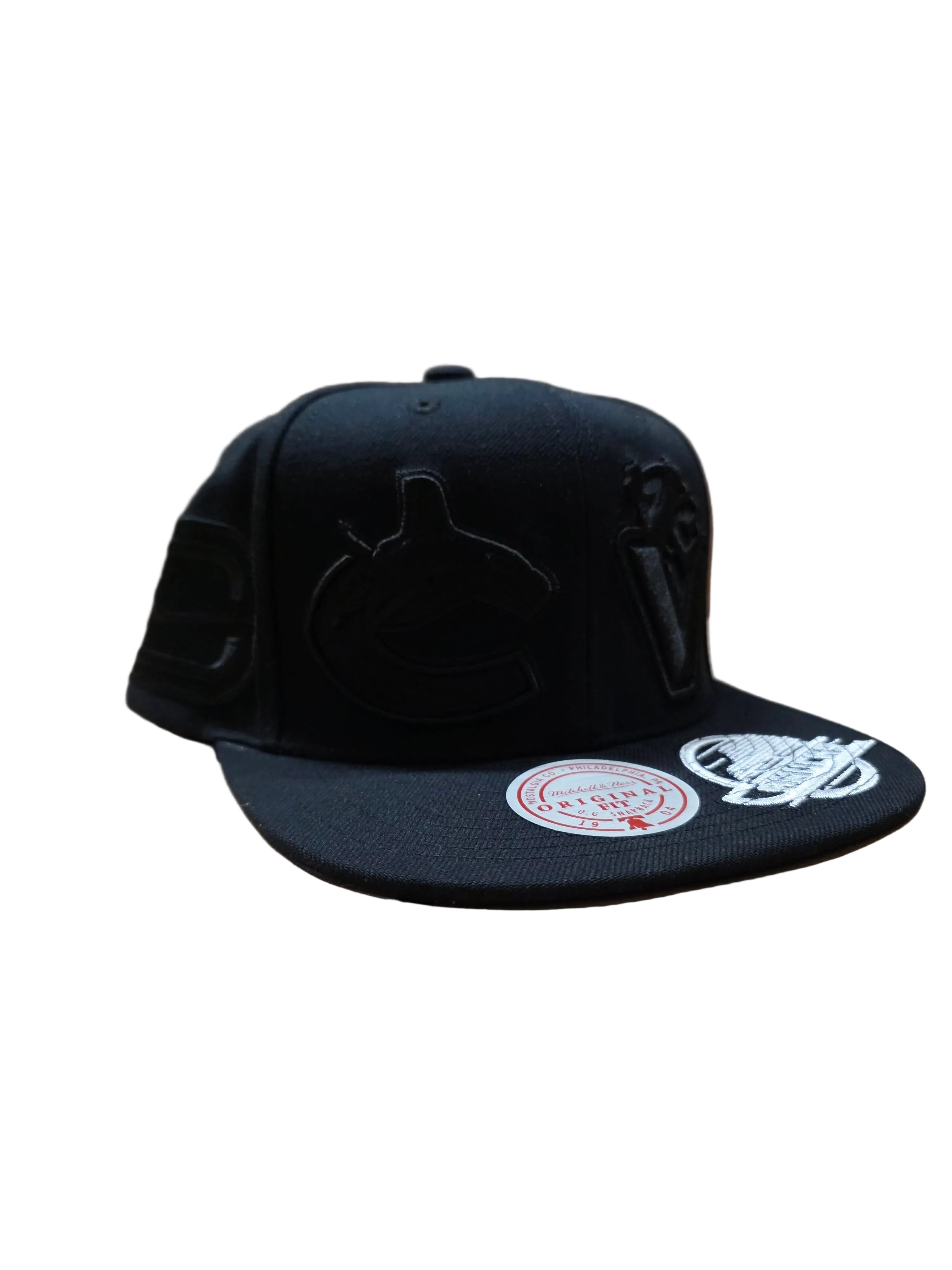 Vancouver Canucks NHL Mitchell & Ness Men's Black Blacked Out Snapback Hat