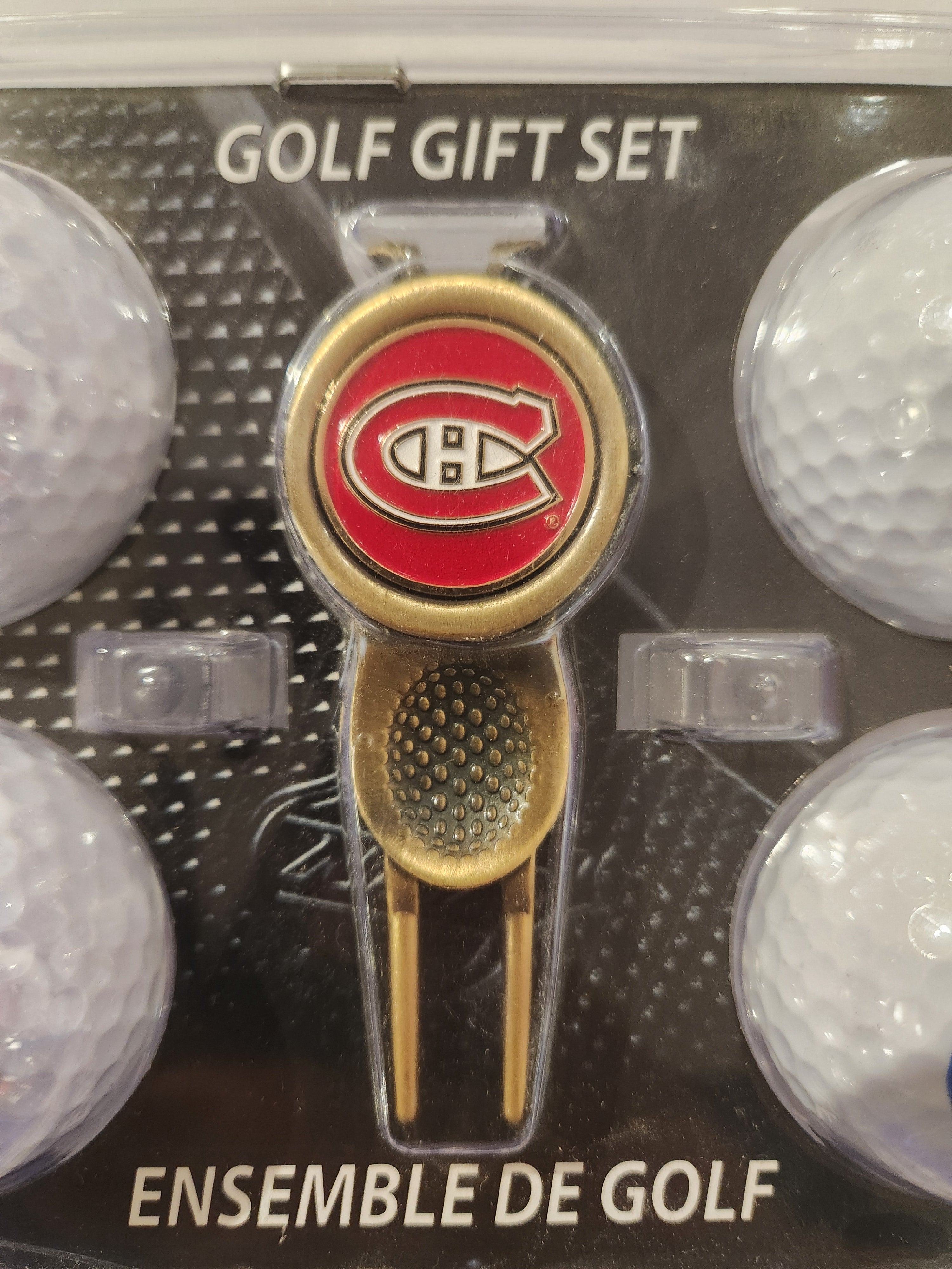 Ensemble cadeau de 4 balles et outils de divot des Canadiens de Montréal LNH