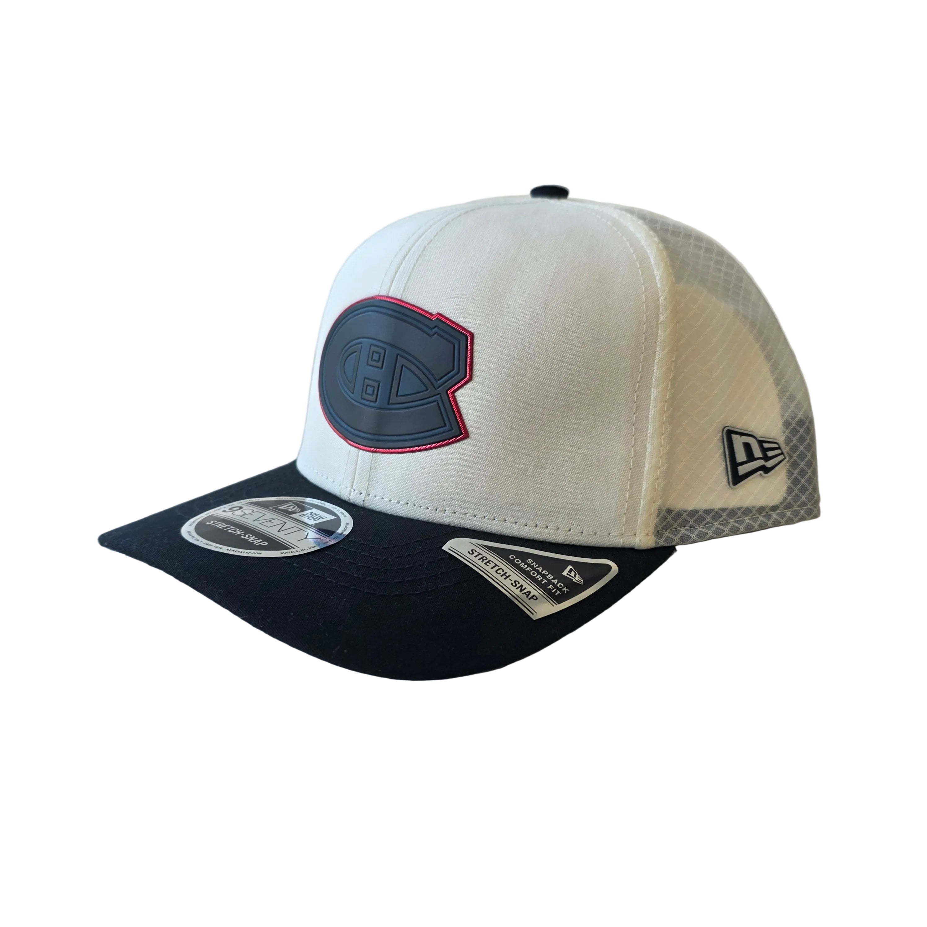 Montreal Canadiens NHL New Era Men's Chalk White 9Seventy Tonal Camo Trucker Snapback