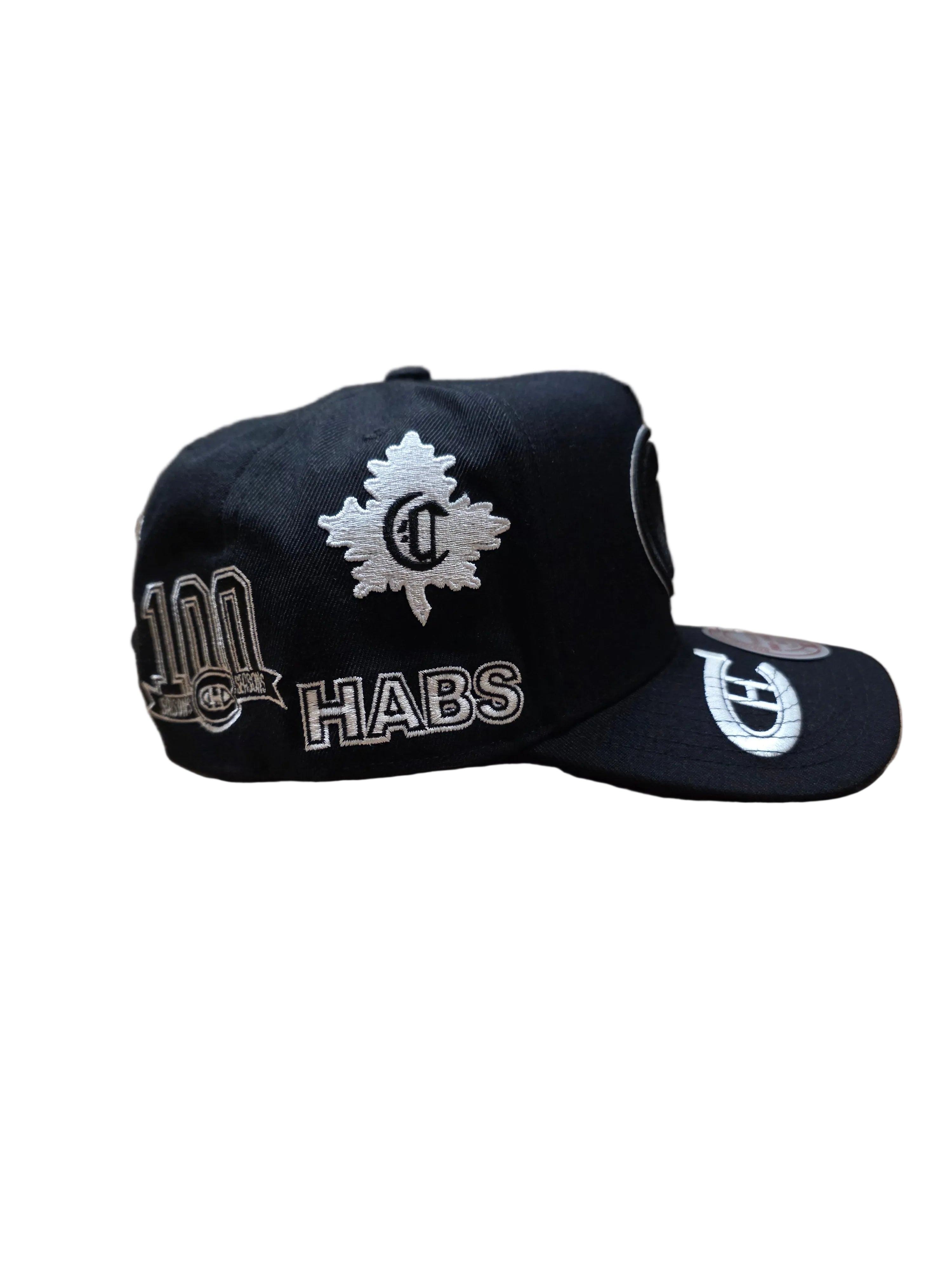 Montreal Canadiens Mitchell & Ness Men's Black Moonlight Pro Pinch Fit A-Frame Snapback Hat