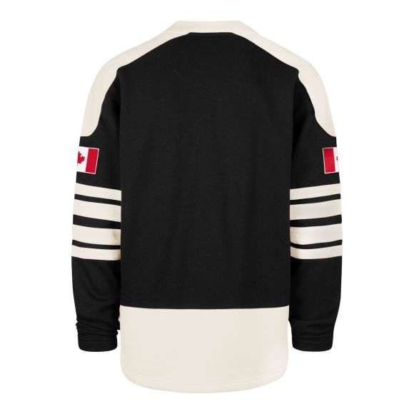 Hockey Canada IIHF 47 Brand Men's Black Golden Age Sweep Check Eternal Lacer Sweater