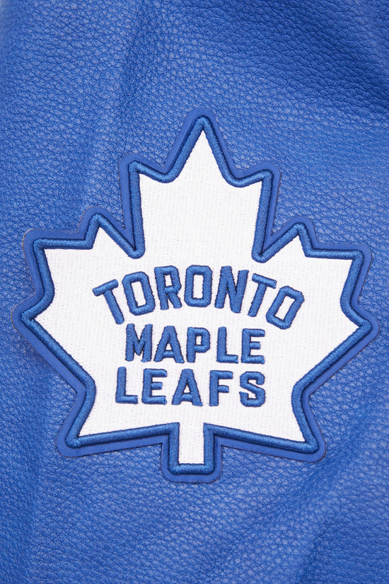 Veste universitaire en laine côtelée Modern Originals pour homme, couleur coquille d'œuf/bleu royal, modèle Pro Standard de la LNH des Maple Leafs de Toronto