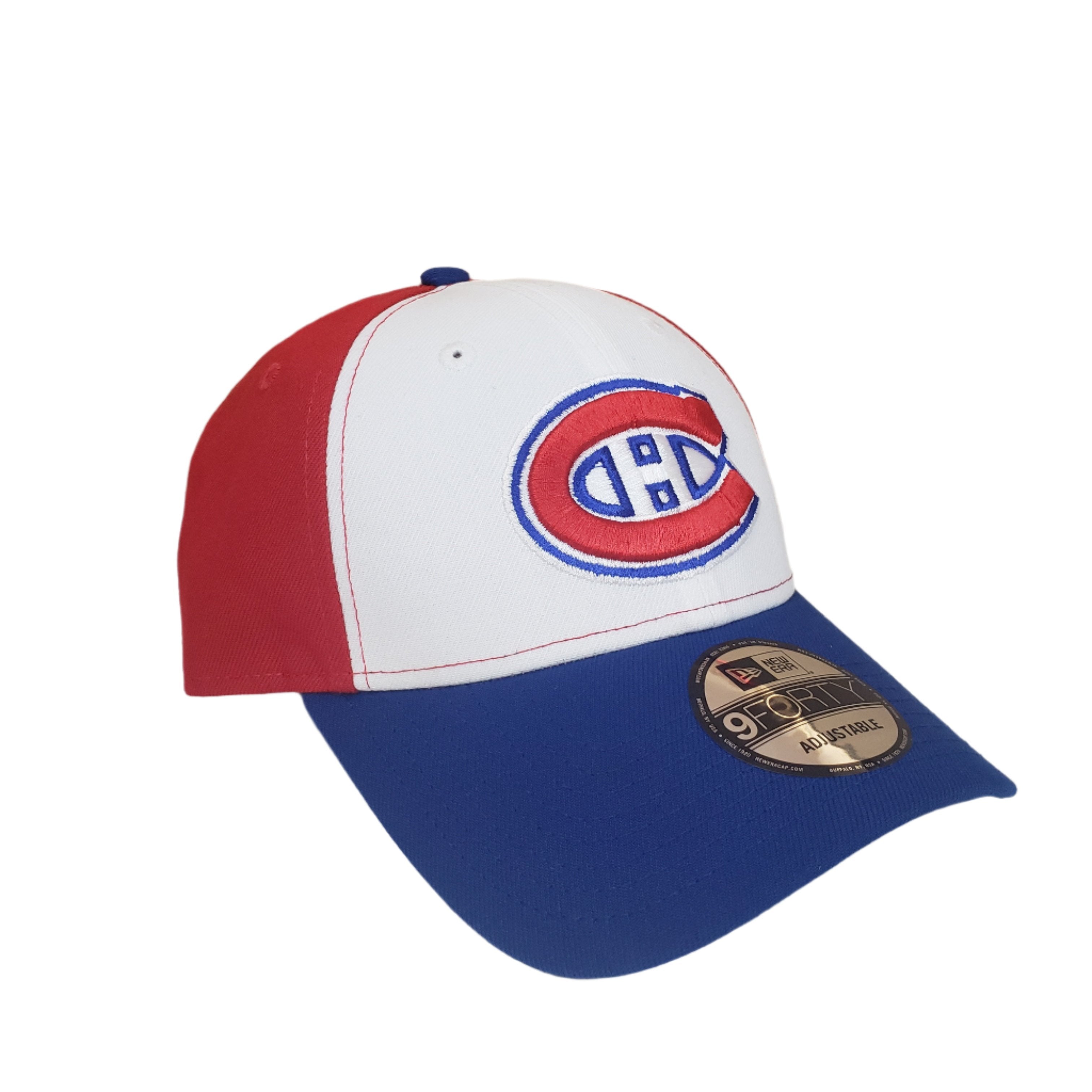 Montreal Canadiens NHL New Era Men's Tricolor 9Forty Pinch Hitter Adjustable Hat