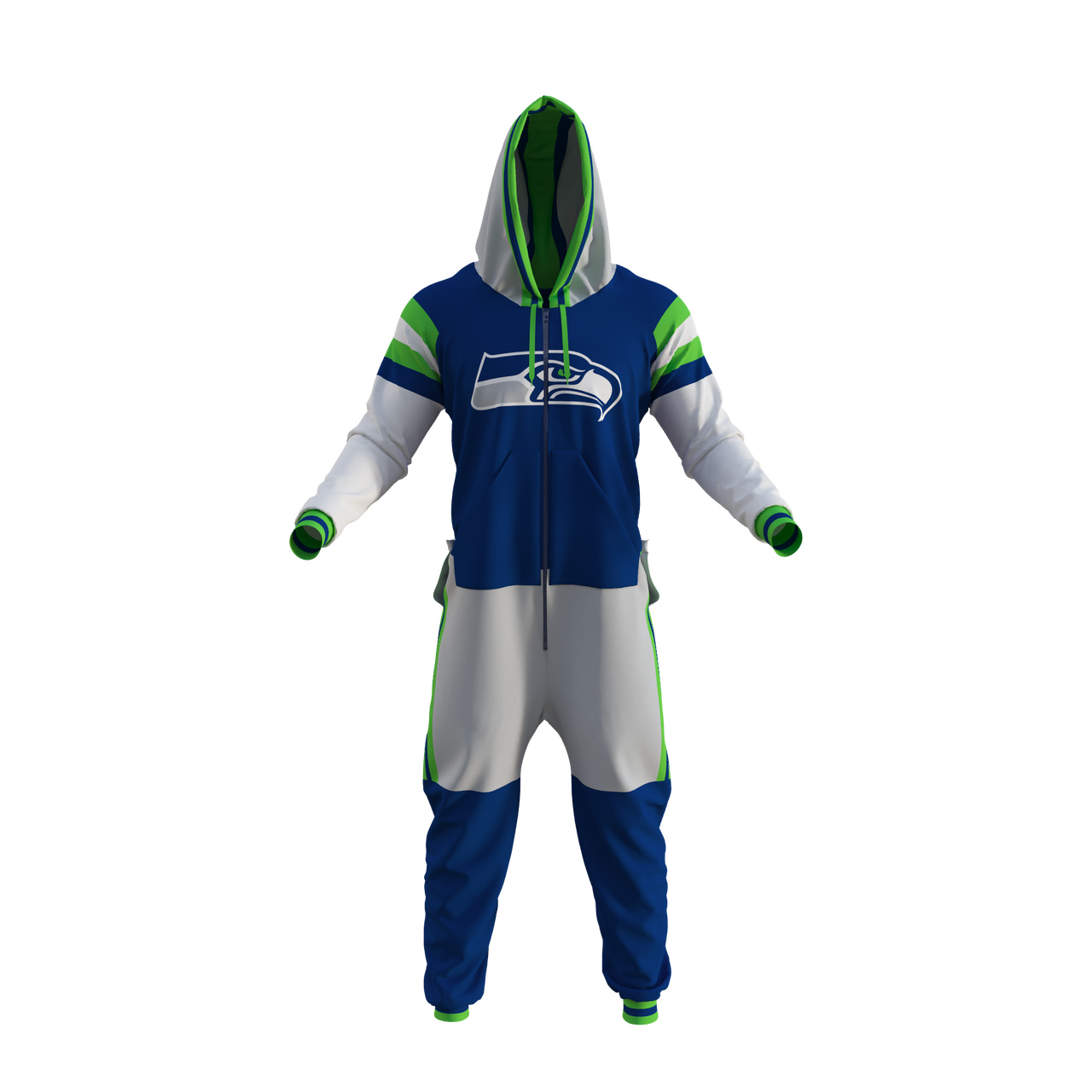 Seattle Seahawks NFL Hockey Sockey Men's Royal Blue Team Uniform Onesie