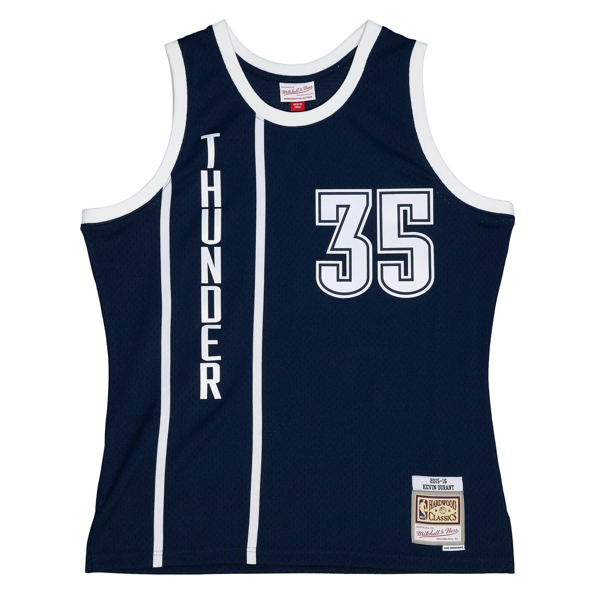 Kevin Durant Oklahoma City Thunder NBA Mitchell & Ness Homme Marine 2015-16 Alternate Hardwood Classics Swingman Maillot