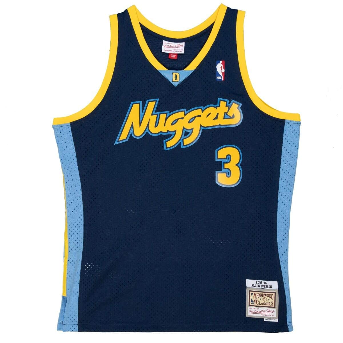 Allen Iverson Denver Nuggets NBA Mitchell & Ness Homme Marine 2006-07 Alternate Hardwood Classics Swingman Maillot