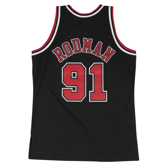 Dennis Rodman Chicago Bulls NBA Mitchell & Ness Men's Black 1997-98 Hardwood Classics Swingman Jersey
