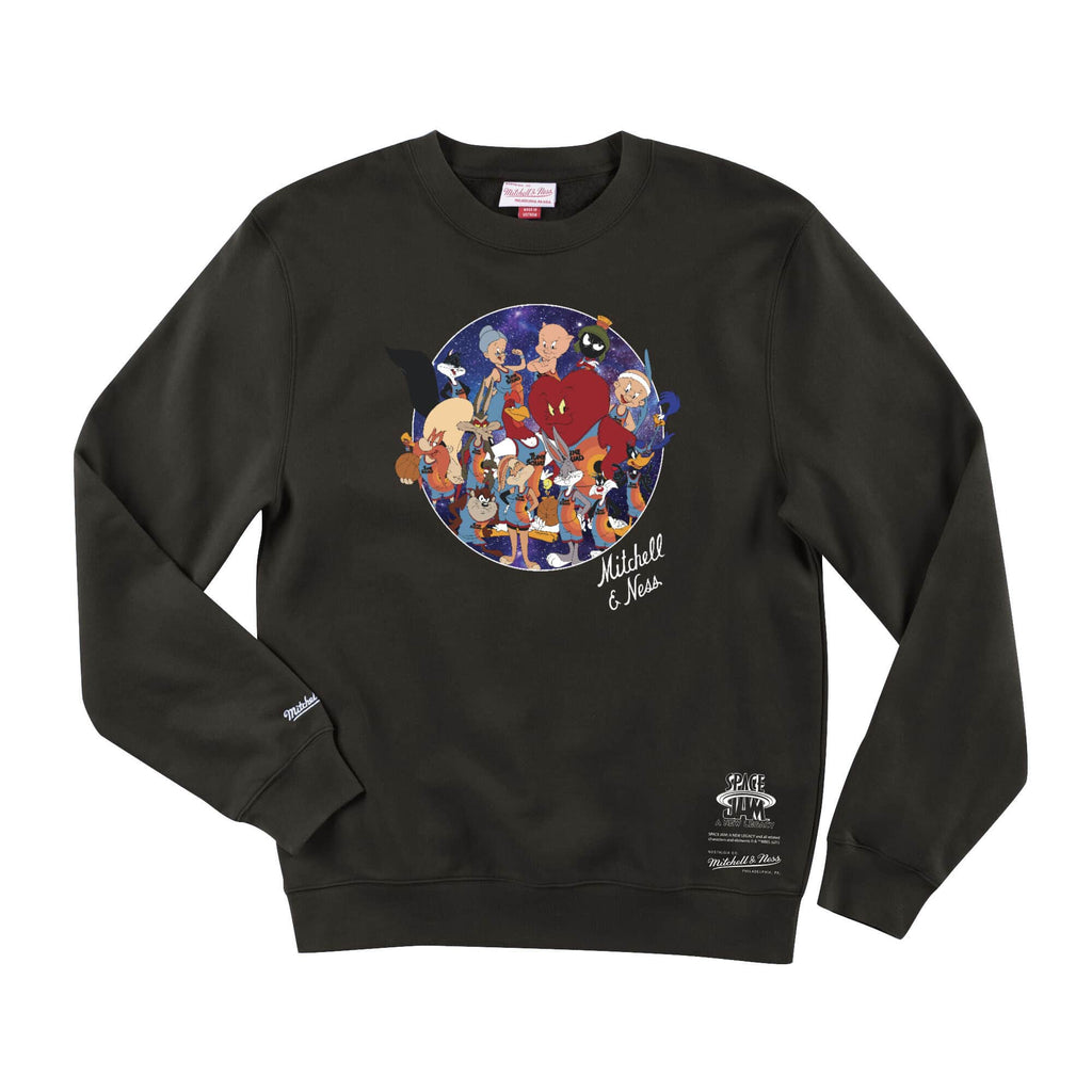 Space Jam 2 Mitchell Ness Men s Black Squad Crew Tailored Fit