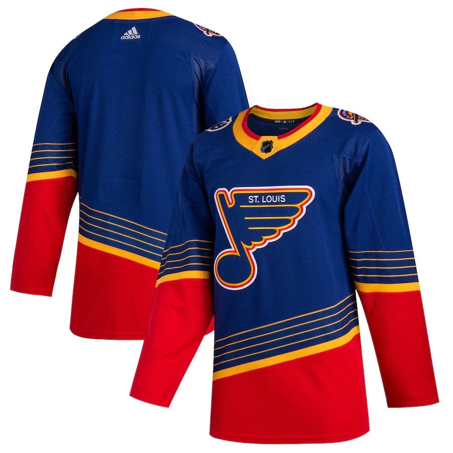 Adidas St Louis Blues Mens Blue Home Authentic Hockey Jersey, Blue, 100%  POLYESTER, Size 52