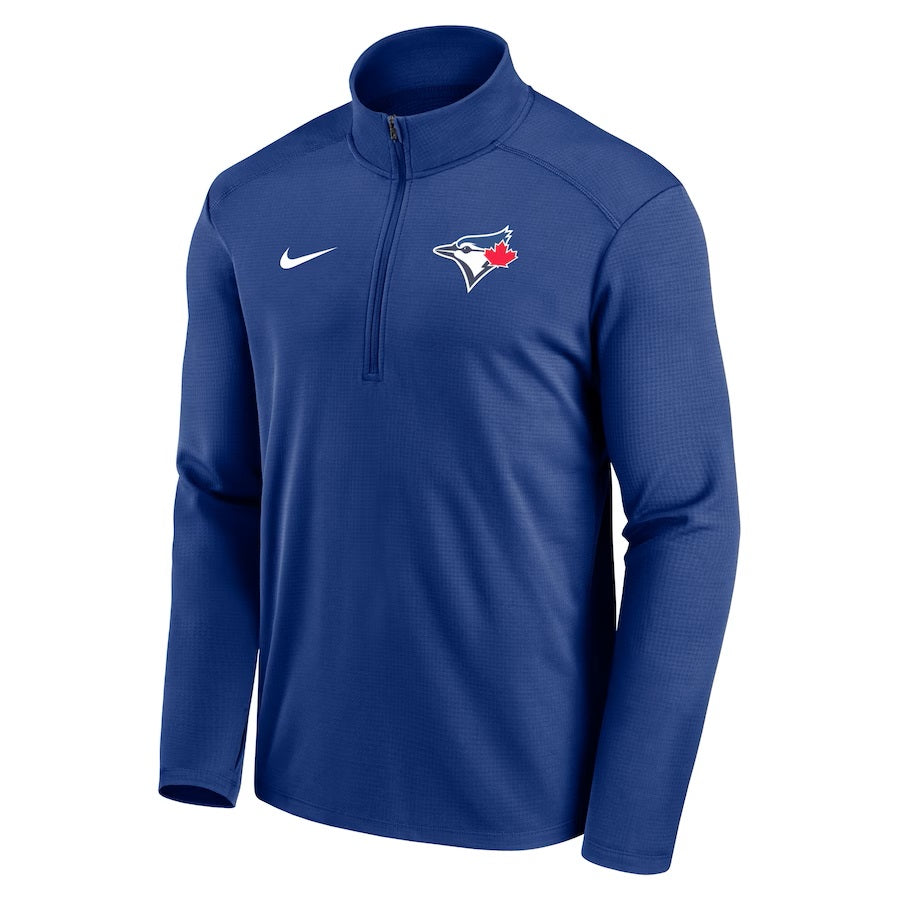 Toronto Blue Jays MLB Nike Men's Royal Blue Agility Pacer Performance Half-Zip Long-sleeve Shirt