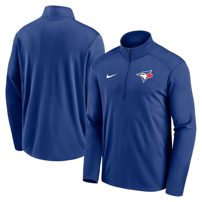 Toronto Blue Jays MLB Nike Men's Royal Blue Agility Pacer Performance Half-Zip Long-sleeve Shirt
