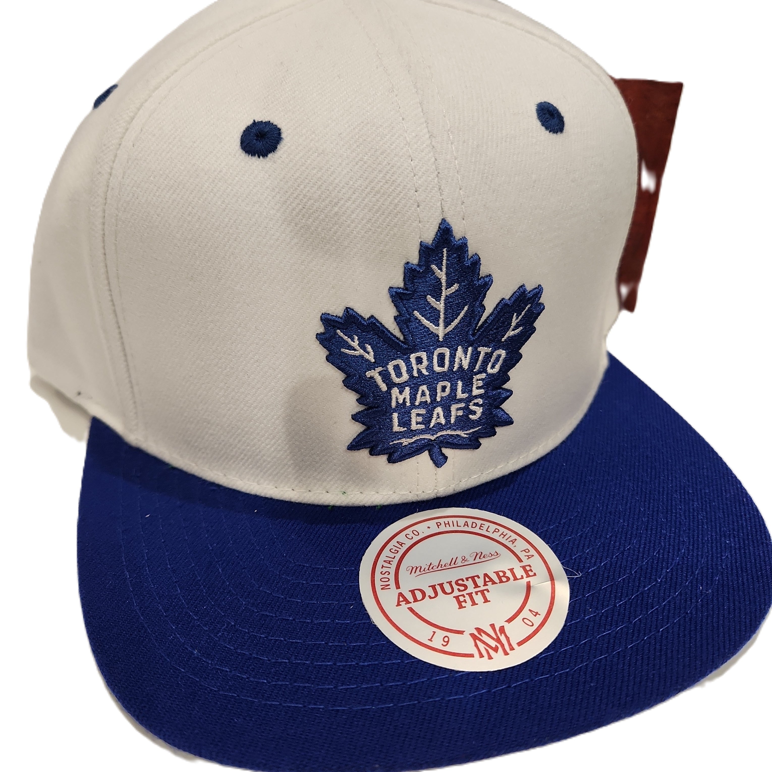 Casquette Snapback blanche bicolore NHL Mitchell & Ness des Maple Leafs de Toronto pour hommes