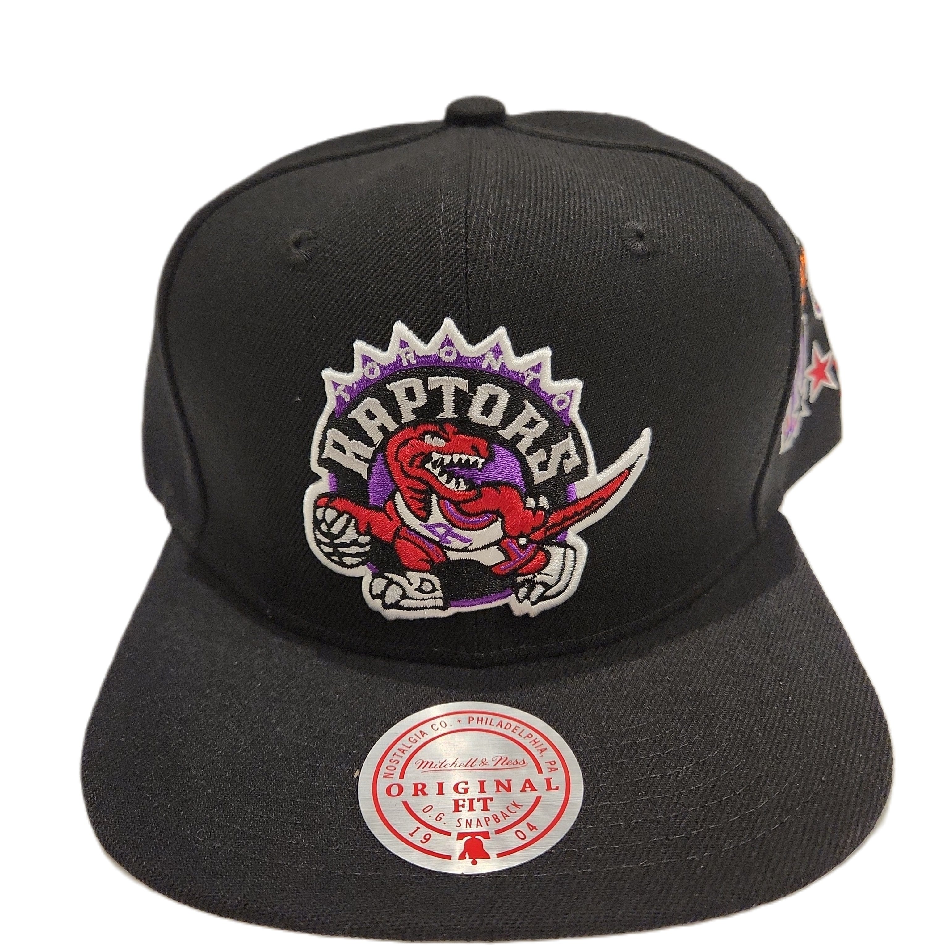 Toronto Raptors NBA Mitchell & Ness Men's Black Patch Overload Snapback