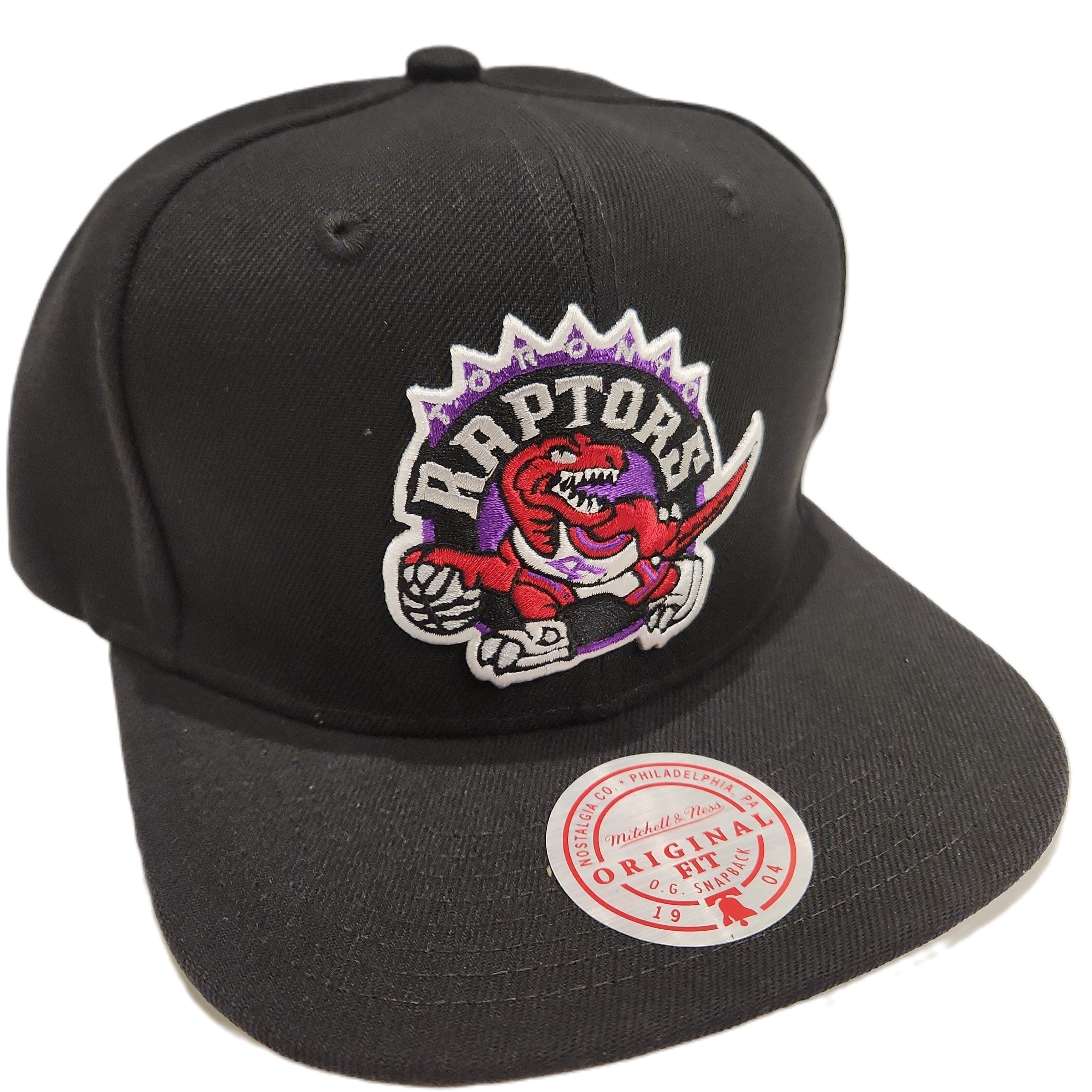 Toronto Raptors NBA Mitchell & Ness Snapback de surcharge avec patch noir pour hommes