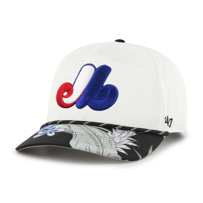 Montreal Expos MLB 47 Brand Men's White Dark Tropic Hitch Adjustable Hat