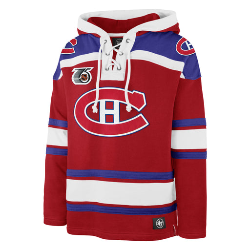 Montreal Canadiens No10 Guy Lafleur Red Sawyer Hooded Sweatshirt Stitched NHL Jersey