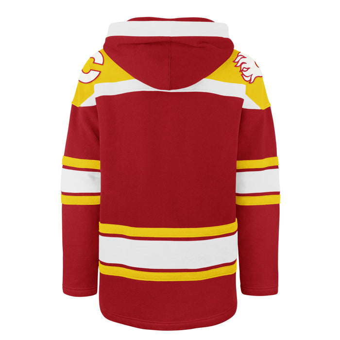Calgary Flames NHL 47 Brand Men's Red Retro Freeze Superior Lacer Hoodie