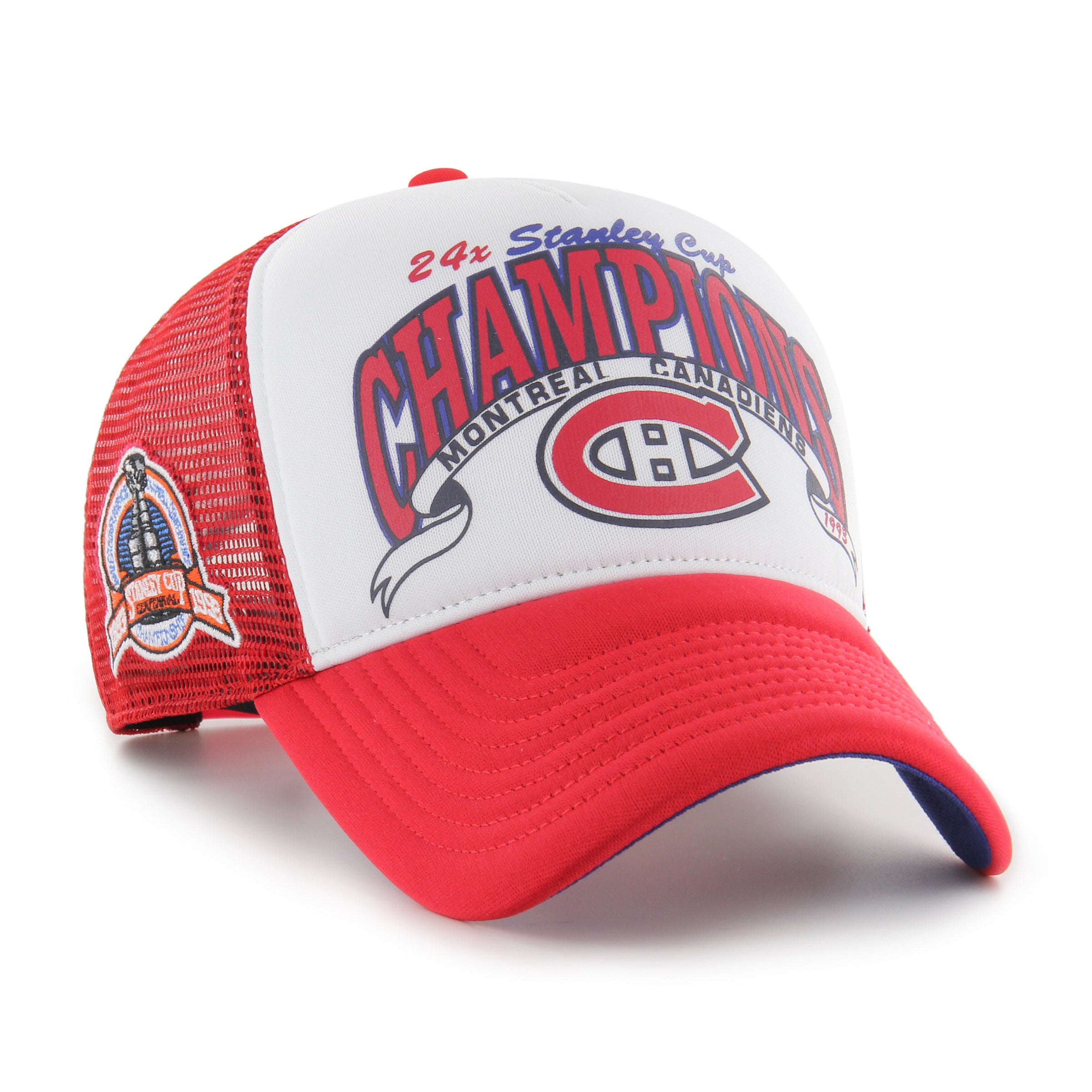 Canadiens de Montréal NHL 47 Brand Casquette de camionneur en mousse rouge 1993 Champions de la Coupe Stanley hors-jeu pour hommes