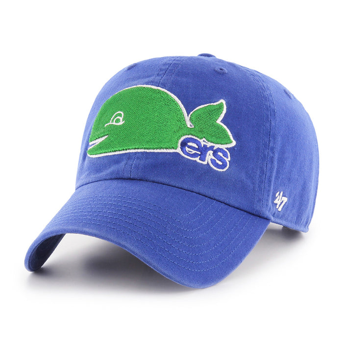 Hartford Whalers NHL 47 Brand Men's Blue Alternate Logo Clean Up Adjustable Hat
