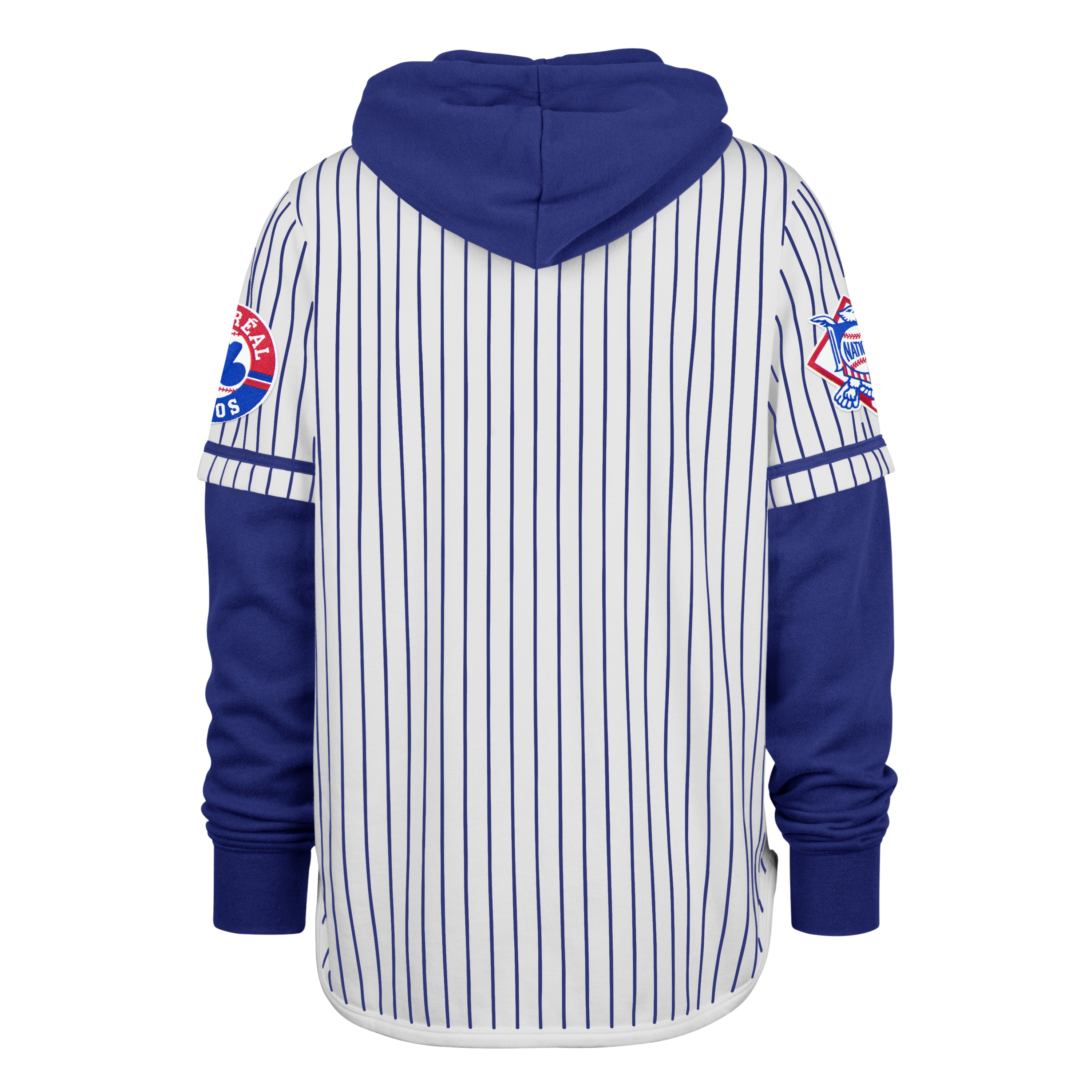 Sweat à capuche double tête à fines rayures MLB 47 Brand Expos de Montréal pour hommes