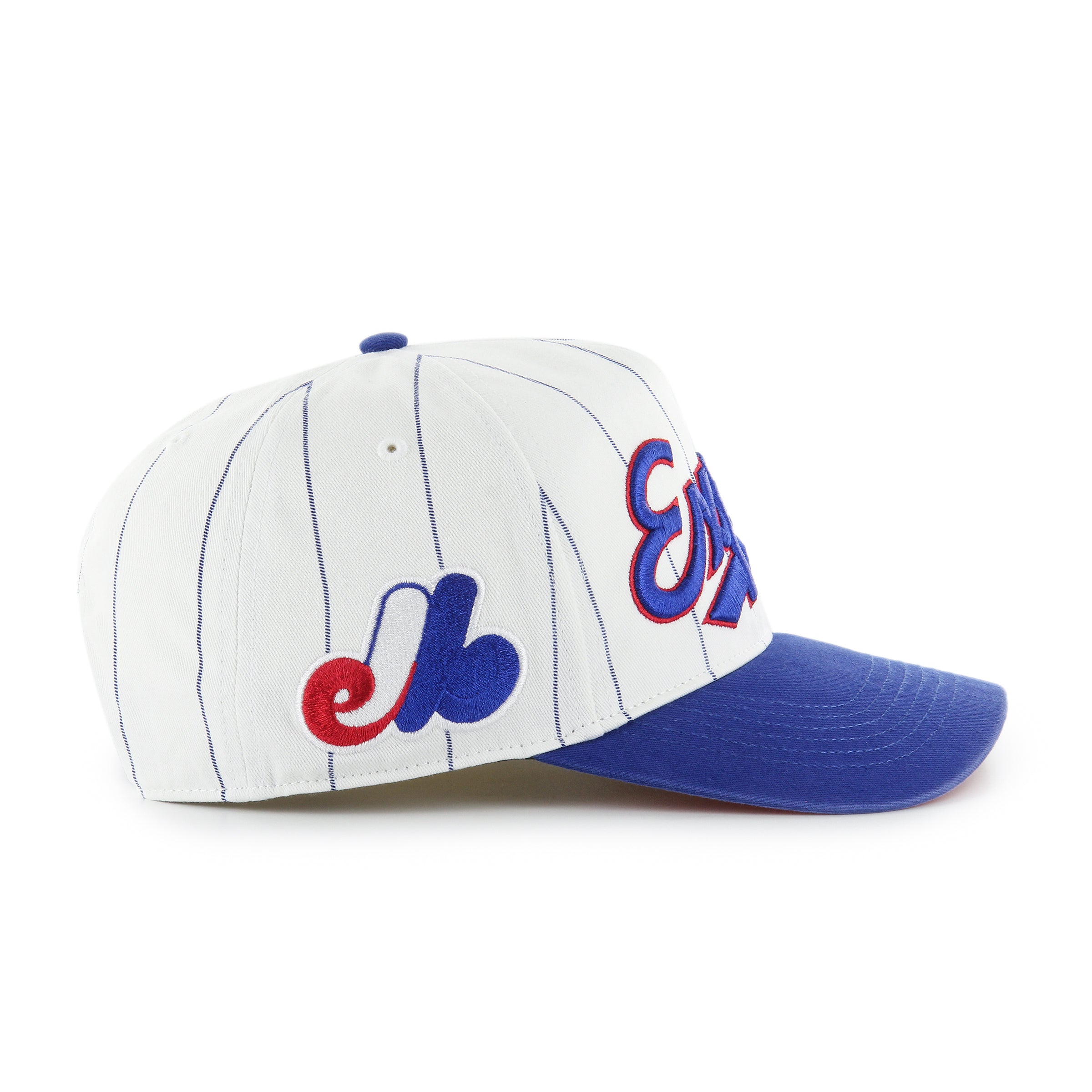 Expos de Montréal MLB 47 Brand Snapback à double en-tête à fines rayures pour hommes