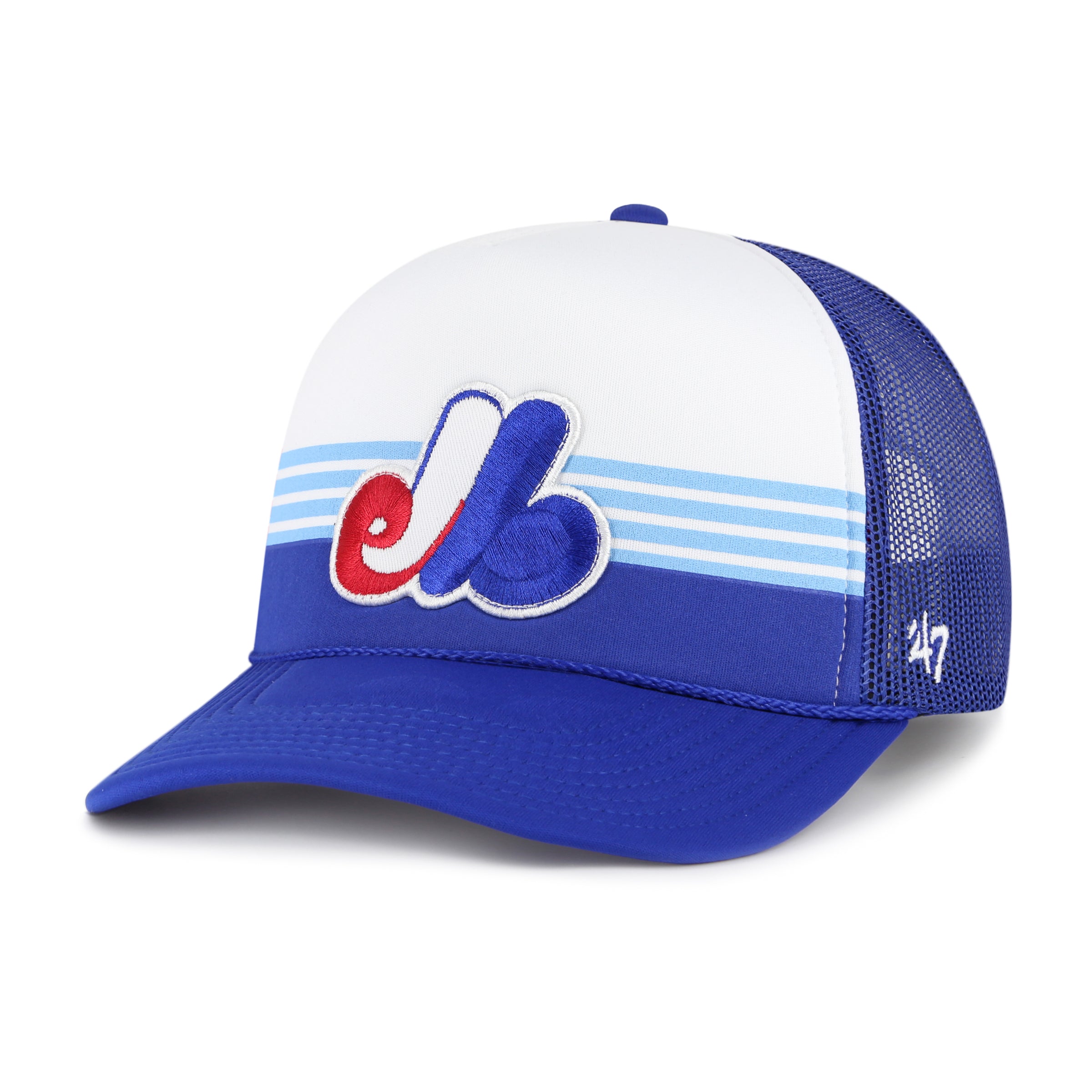 Expos de Montréal MLB 47 Brand Casquette Trucker Liftoff bleu royal pour hommes