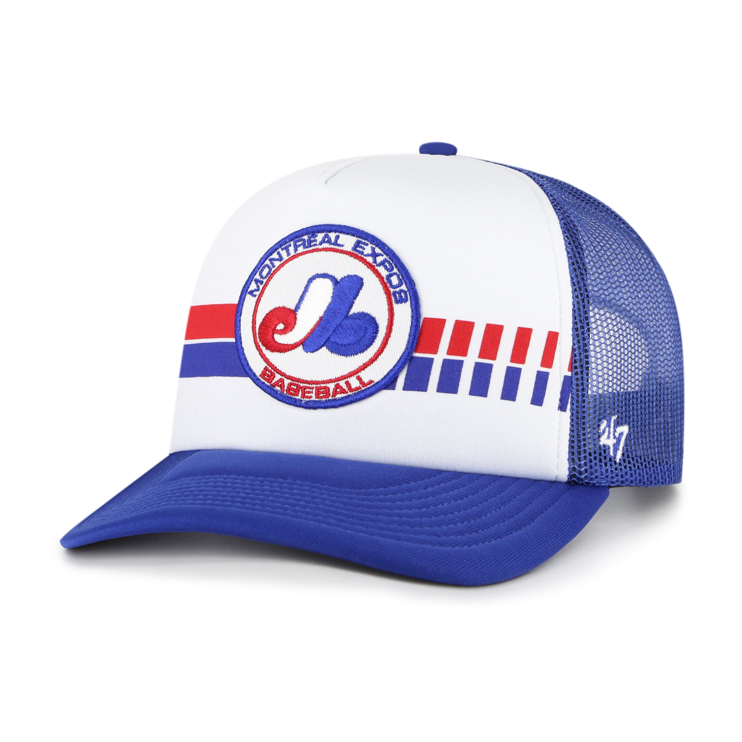 Expos de Montréal MLB 47 Brand Royal Blue Wax Pack Express Trucker Snapback pour hommes