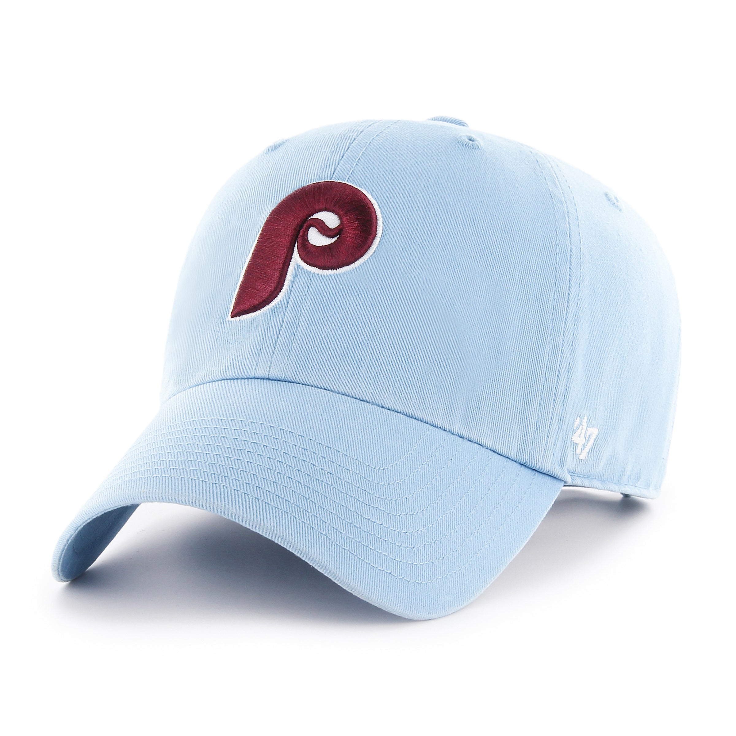 Casquette ajustable bleu clair Cooperstown Vintage Clean Up pour hommes des Phillies de Philadelphie MLB 47 Brand