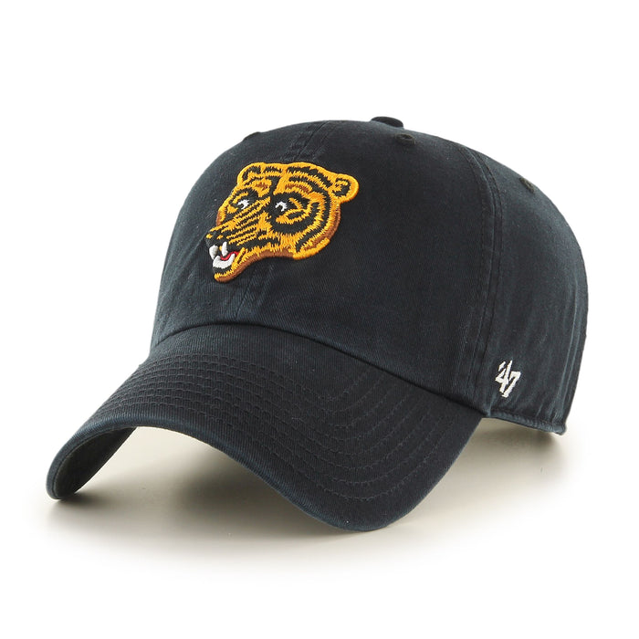 Boston Bruins NHL 47 Brand Men's Black Vintage 1992 Bear Logo Clean Up Adjustable Hat
