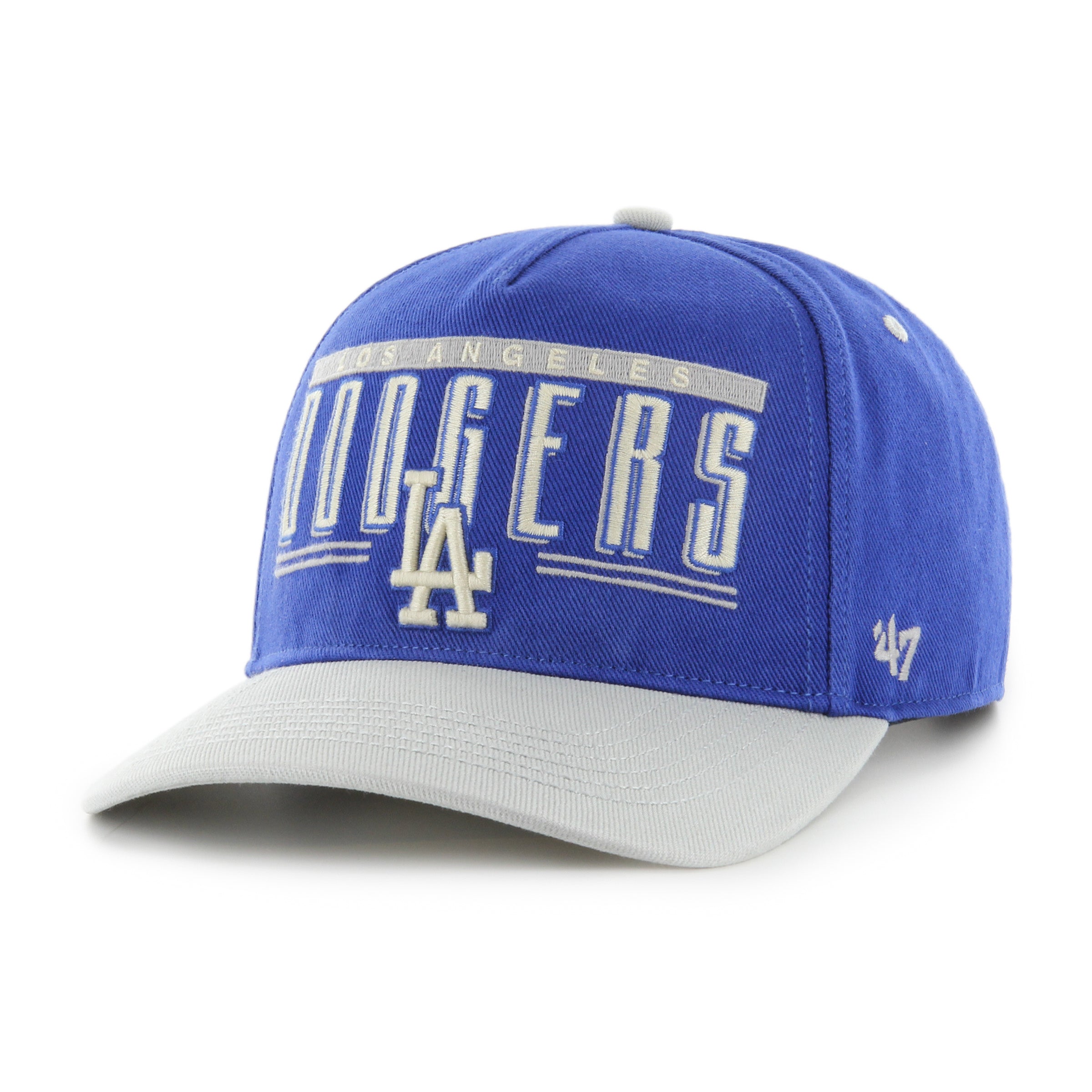 Los Angeles Dodgers MLB 47 Brand Royal Double Header Baseline Hitch Snapback pour hommes