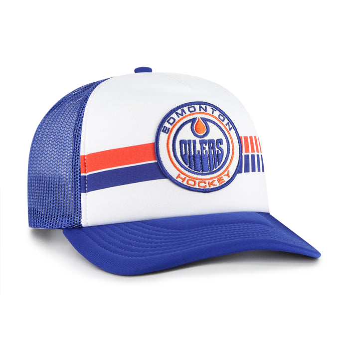 Edmonton Oilers NHL 47 Brand Men's Royal Blue Wax Pack Express Trucker Snapback