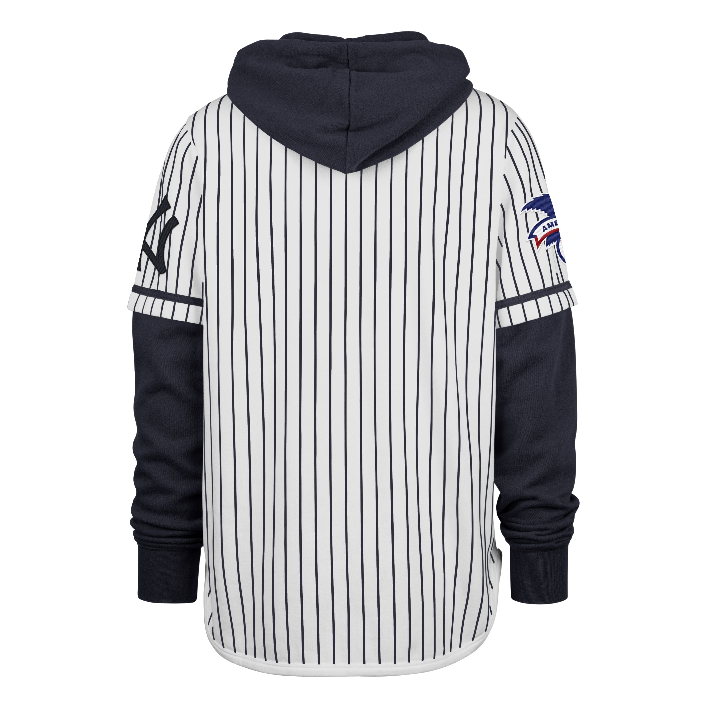 New York Yankees MLB 47 Brand Sweat à capuche double tête à fines rayures pour homme