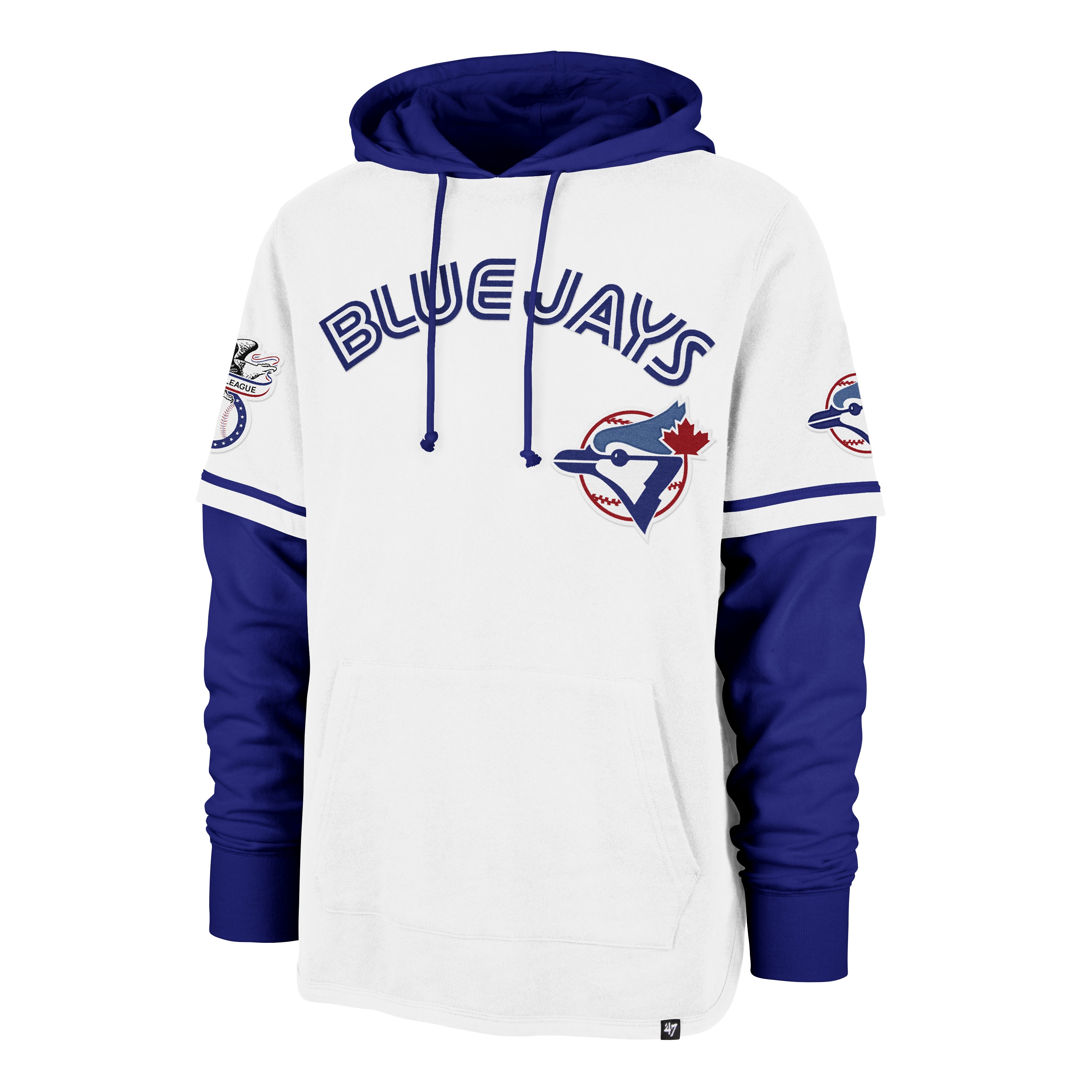 Sweat à capuche blanc Cooperstown Trifecta Shortstop des Blue Jays de Toronto MLB 47 Brand pour hommes