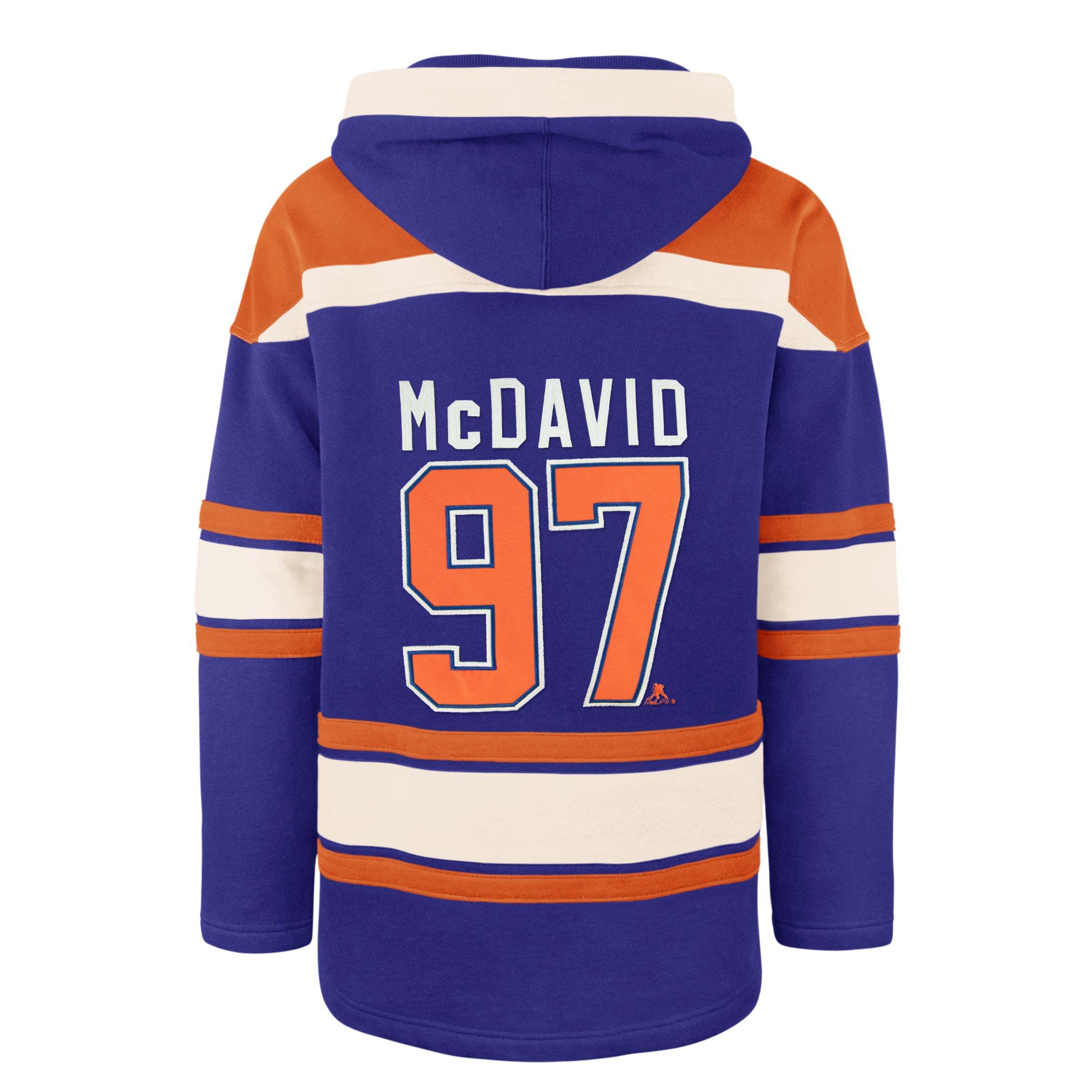 Connor McDavid Edmonton Oilers NHL 47 Brand Sweat à capuche Royal Heavyweight Lacer pour hommes