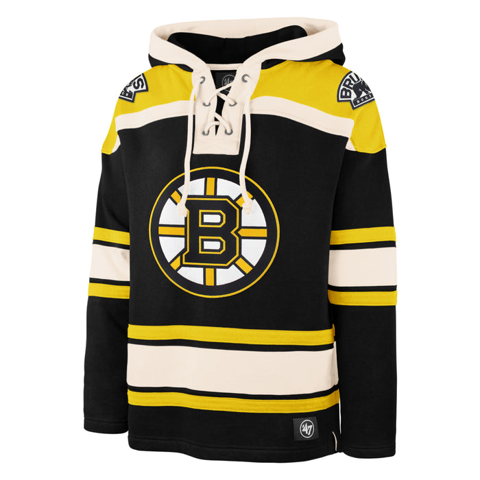 Boston Bruins NHL 47 Brand Men's Black Heavyweight Lacer Hoodie