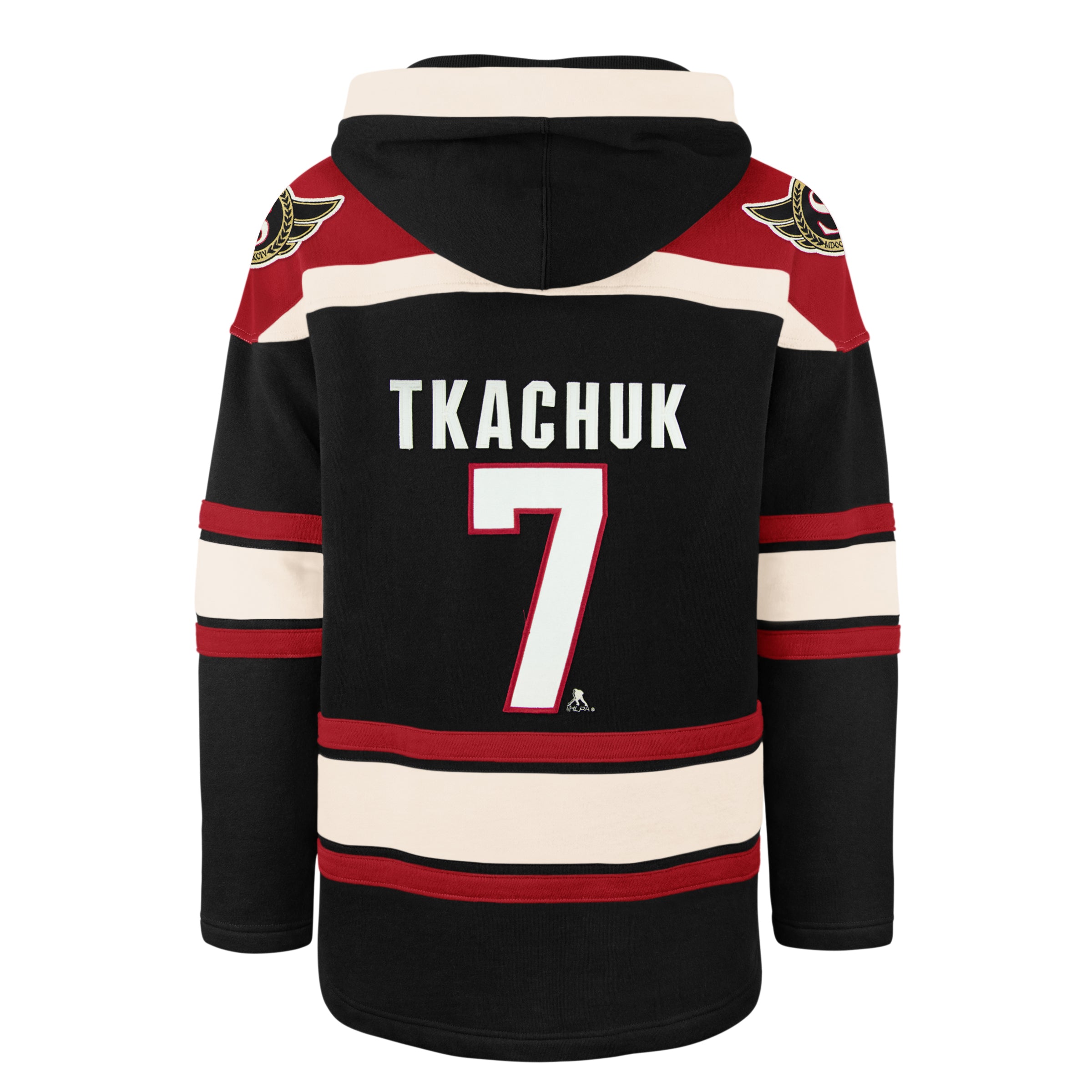 Brady Tkachuk Ottawa Senators NHL 47 Brand Men's Black Heavyweight Lacer Hoodie