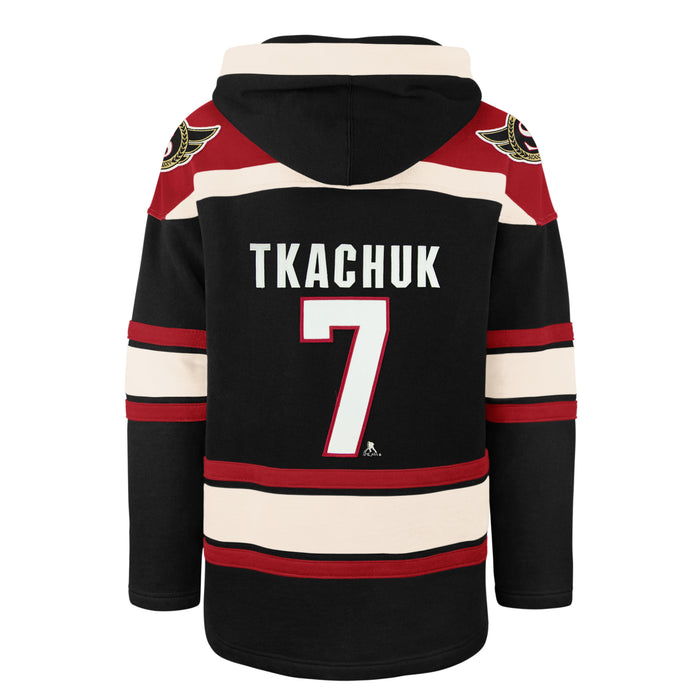 Brady Tkachuk Ottawa Senators NHL 47 Brand Men's Black Heavyweight Lacer Hoodie