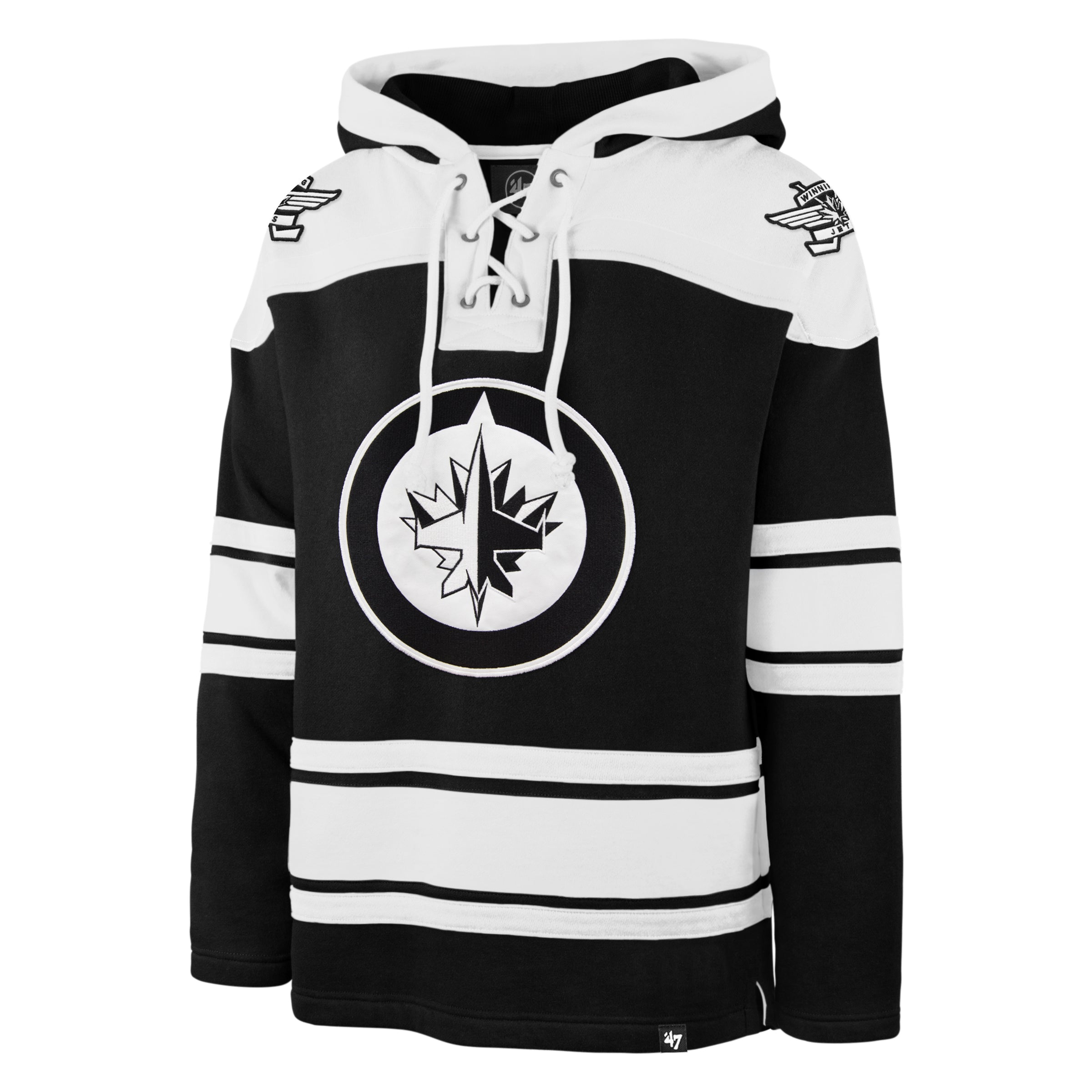 Winnipeg Jets NHL 47 Brand Men's Black Series Heavyweight Lacer Hoodie