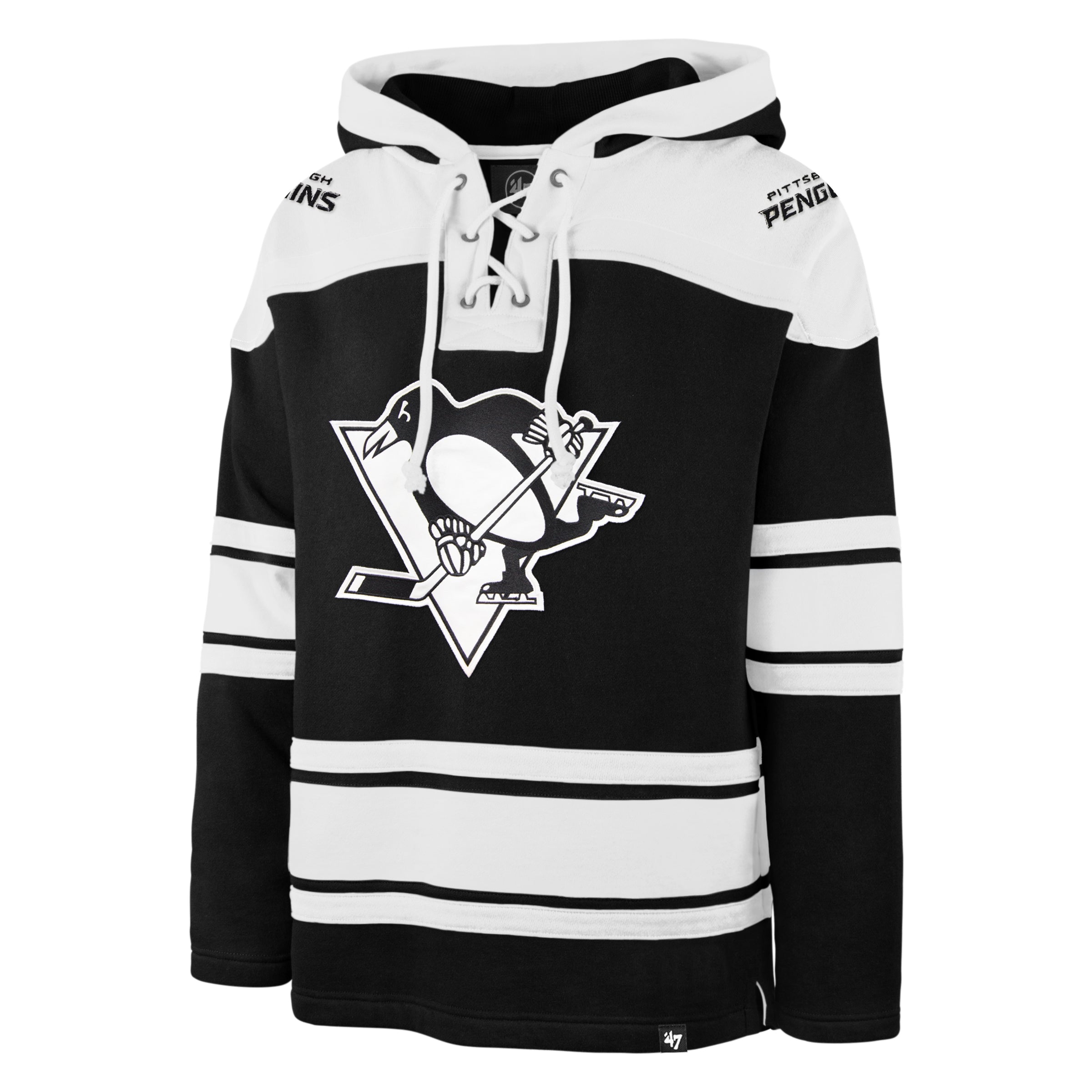 Sweat à capuche épais Lacer 47 Brand des Penguins de Pittsburgh LNH pour hommes