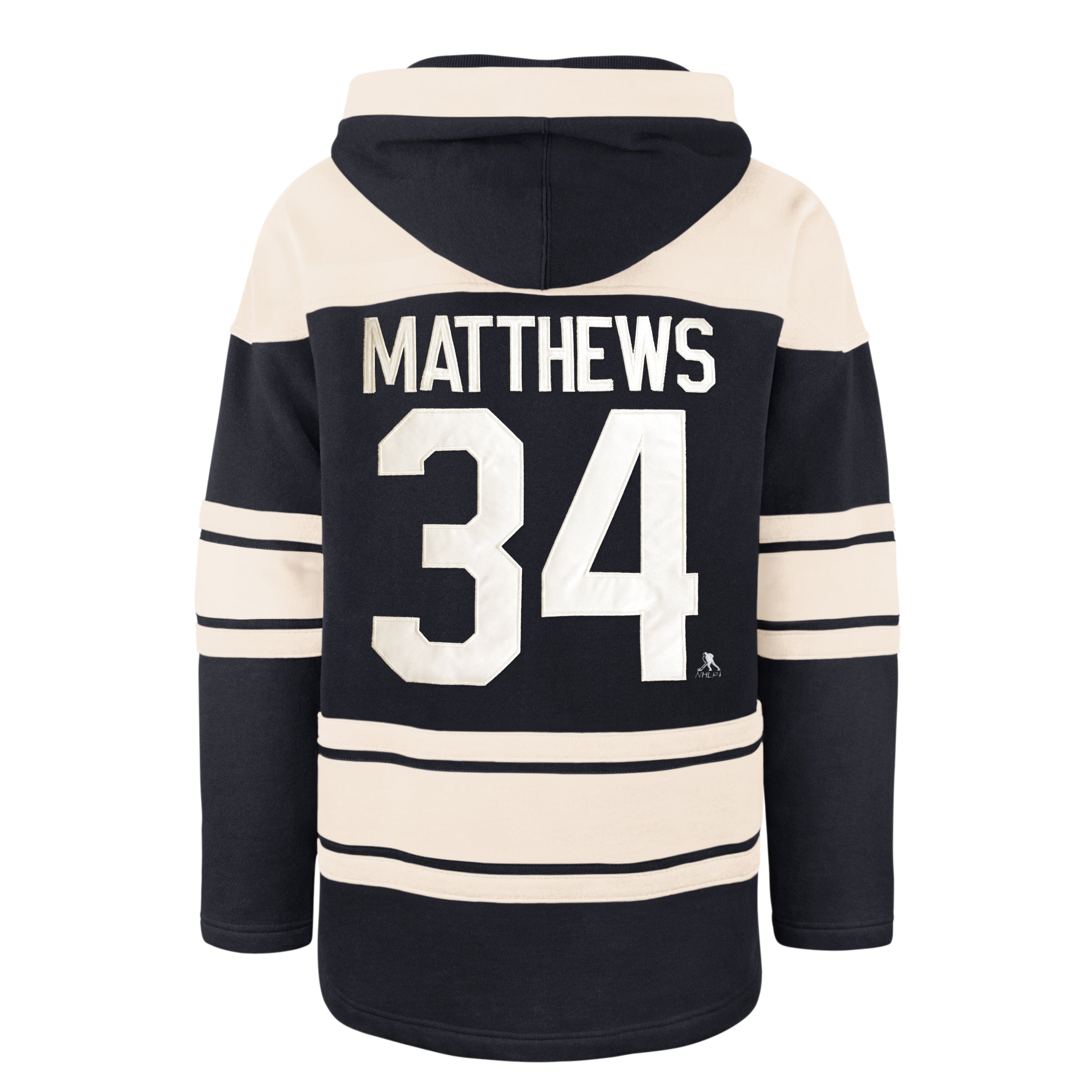 Auston Matthews Toronto Maples Leafs NHL 47 Brand Sweat à capuche épais en dentelle pour hommes