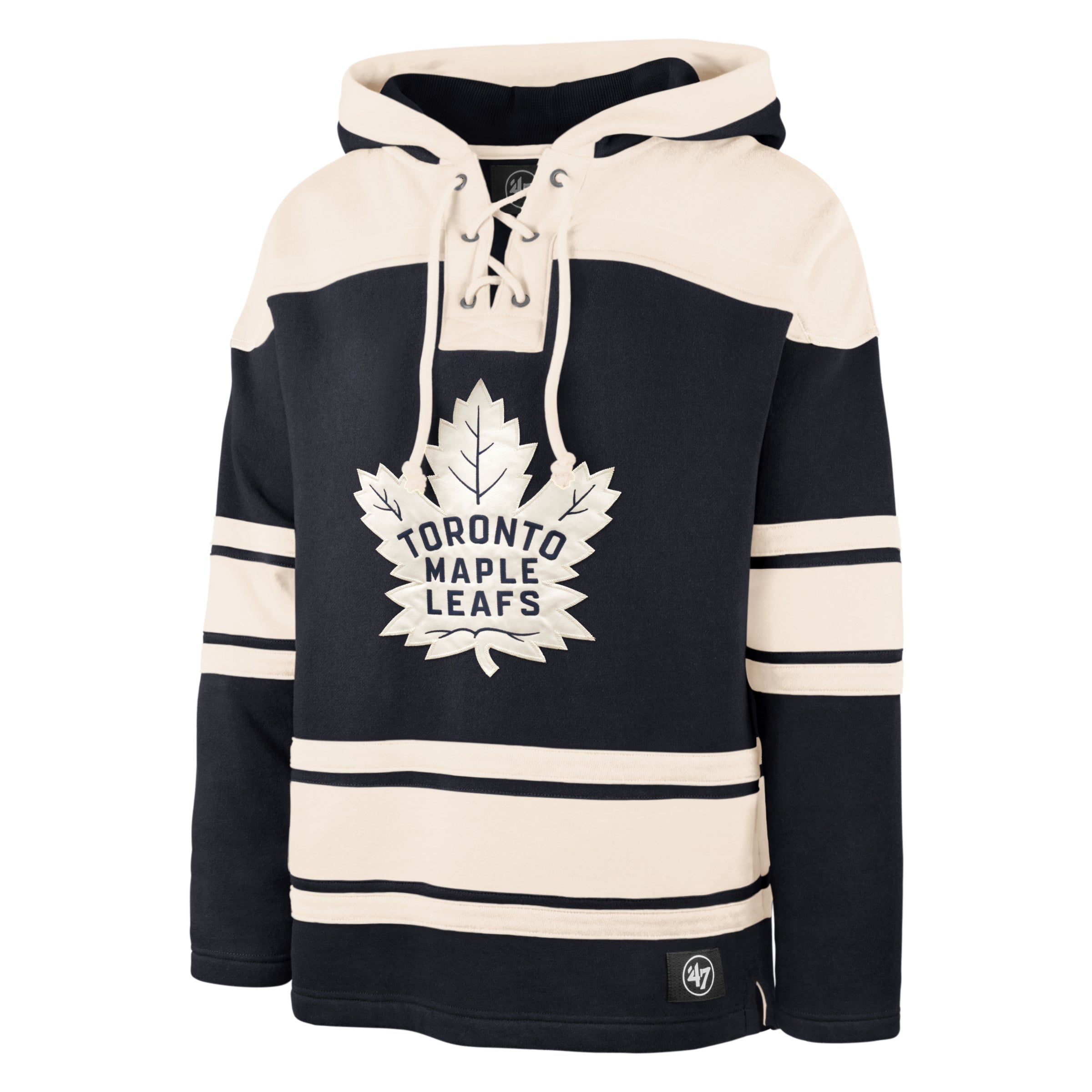 Auston Matthews Toronto Maples Leafs NHL 47 Brand Sweat à capuche épais en dentelle pour hommes