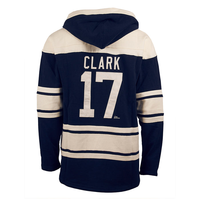 Wendel Clark Toronto Maples Leafs NHL 47 Brand Men's Navy Heavyweight Lacer Hoodie