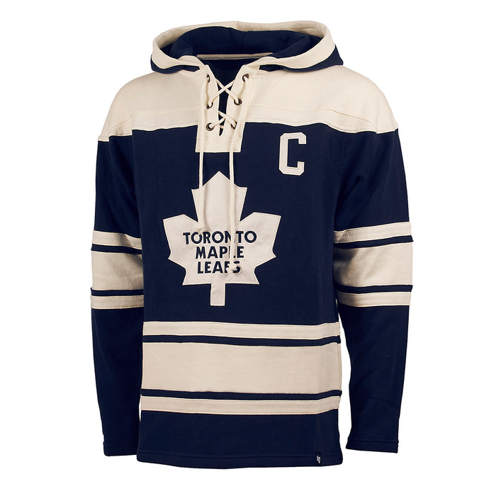 Wendel Clark Toronto Maples Leafs NHL 47 Brand Men's Navy Heavyweight Lacer Hoodie