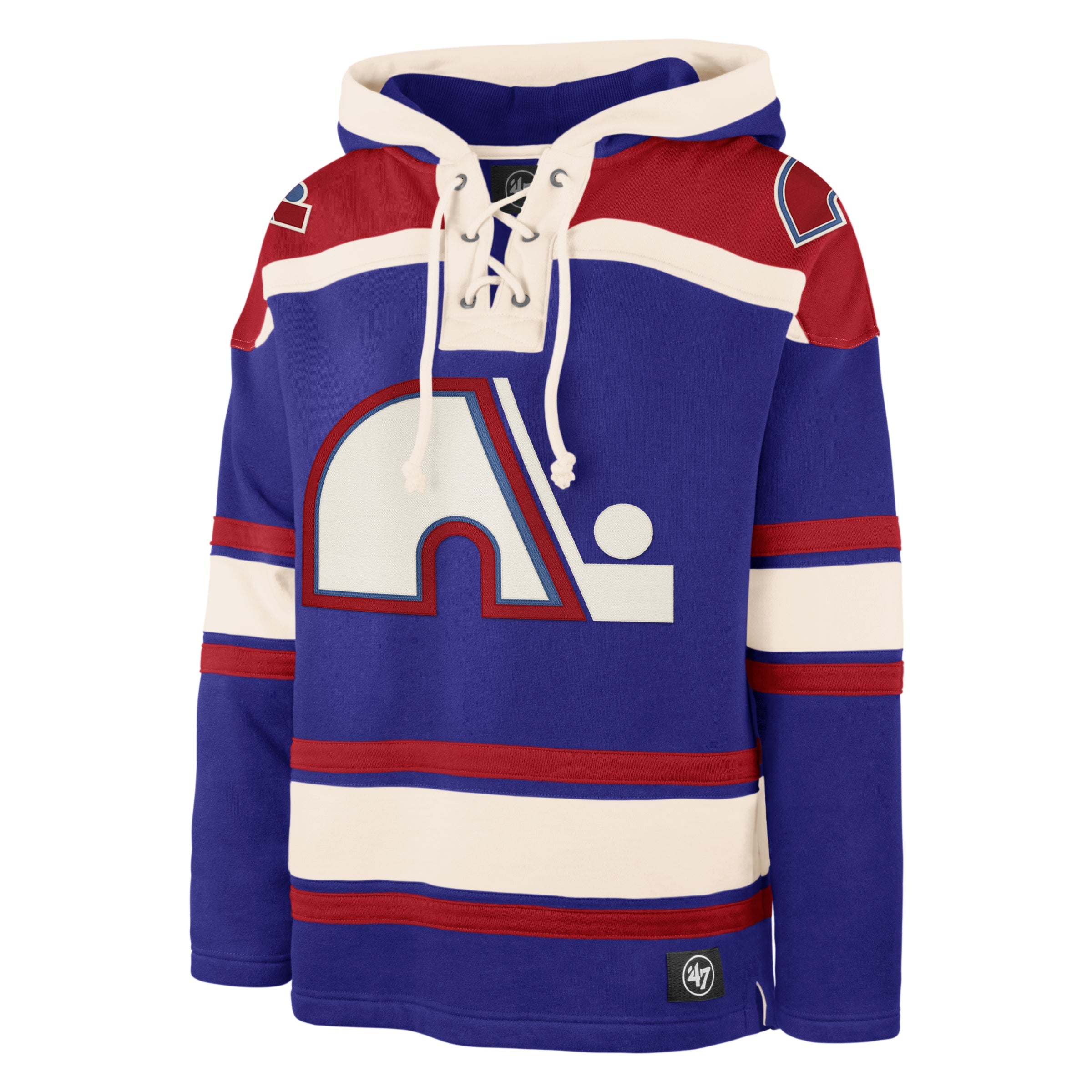 Quebec Nordiques NHL 47 Brand Men's Royal Blue Heavyweight Lacer Hoodie