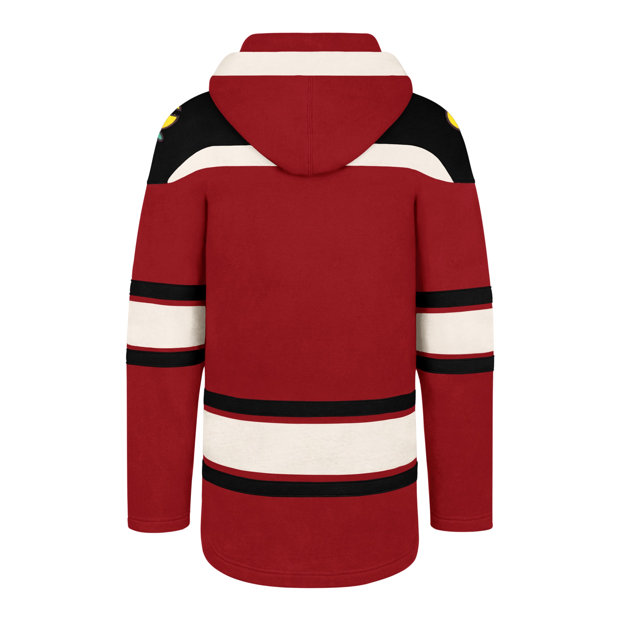 Sweat à capuche rouge épais Lacer des Blackhawks de Chicago NHL 47 Brand pour hommes