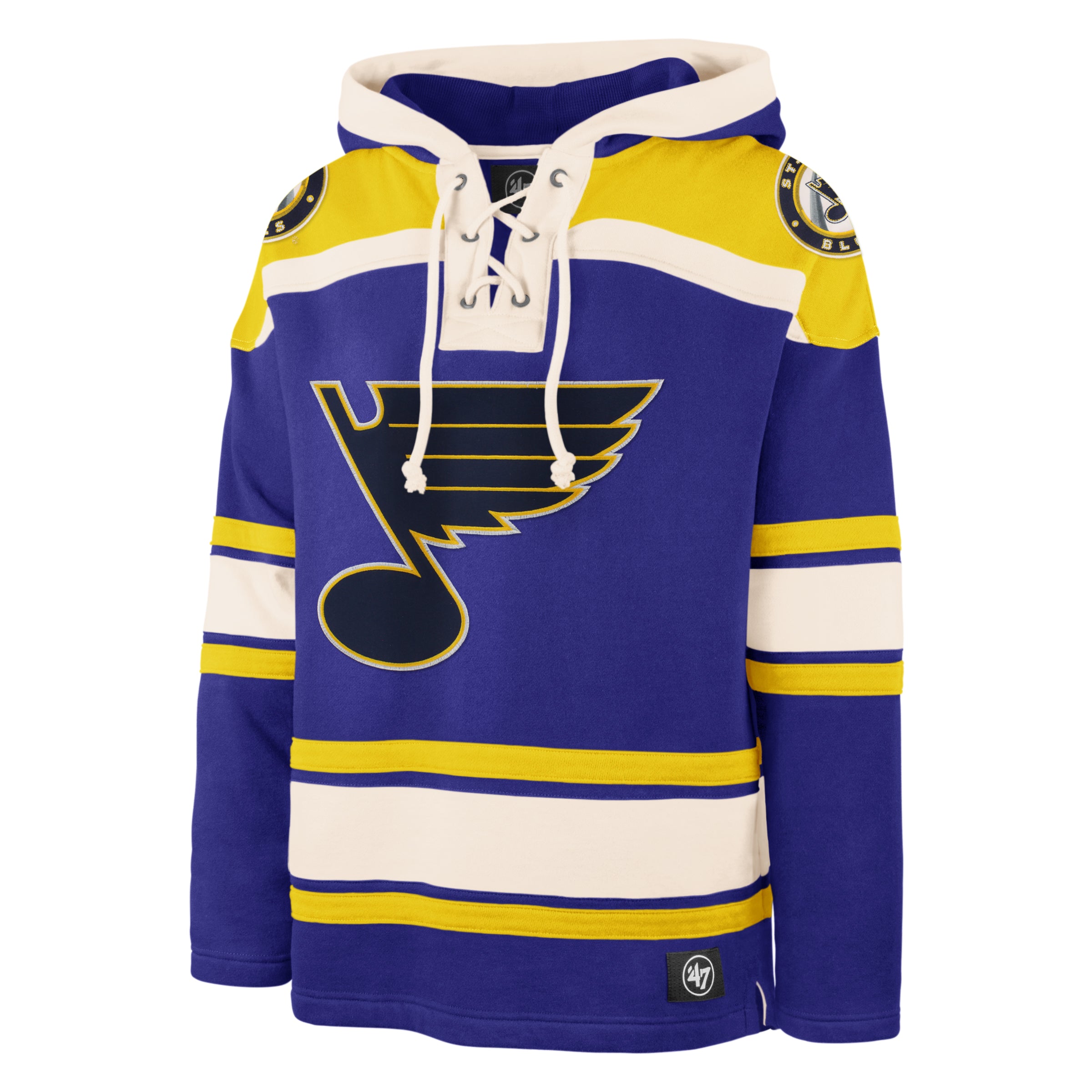 St. Louis Blues NHL 47 Brand Men's Royal Heavyweight Lacer Hoodie