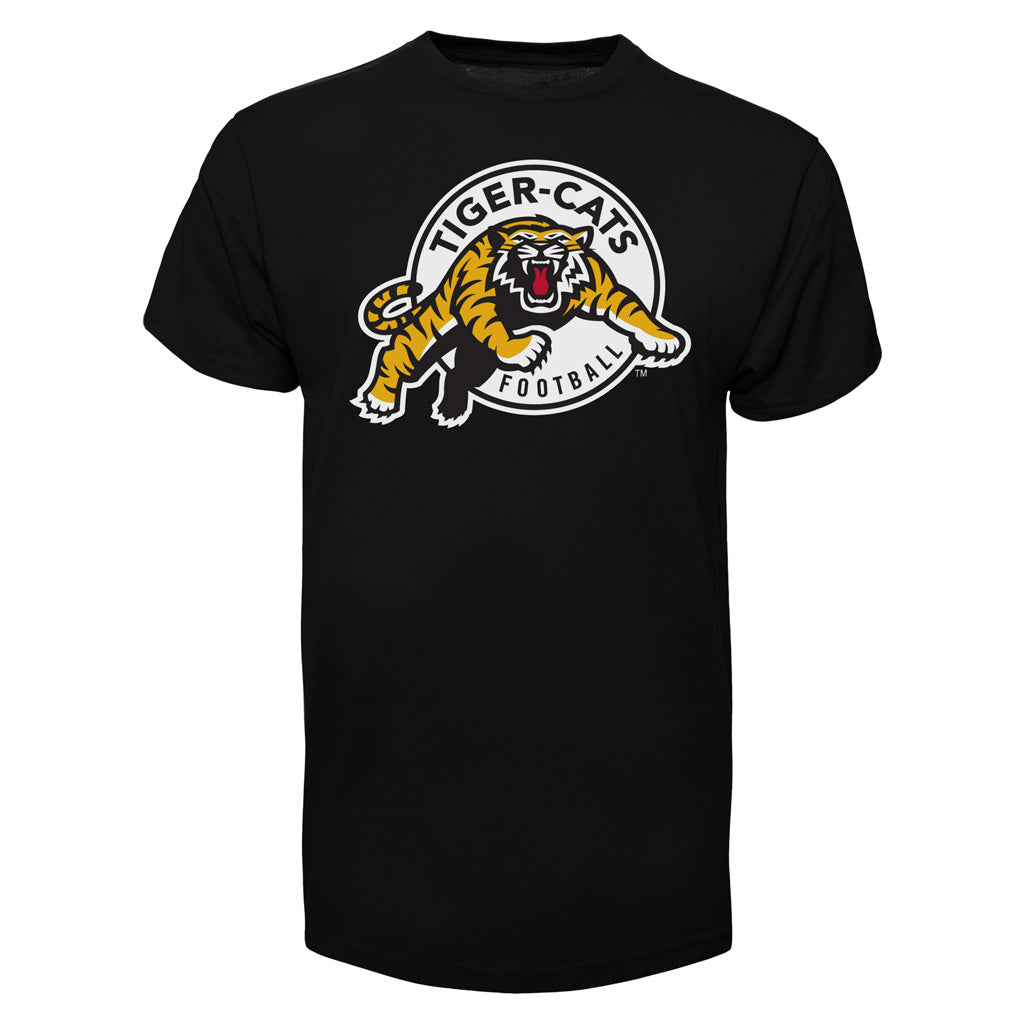 T-shirt de fan noir avec impression des Tiger-Cats de Hamilton CFL 47 Brand pour hommes