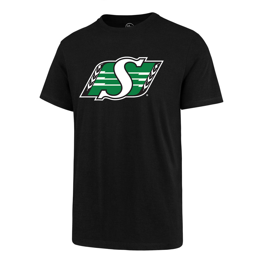 T-shirt de fan noir avec impression des Rough Riders de la Saskatchewan CFL 47 pour hommes