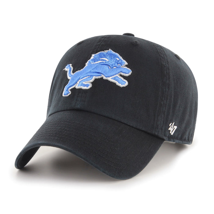 Detroit Lions NFL 47 Brand Men's Black Alternate Clean up Adjustable Hat