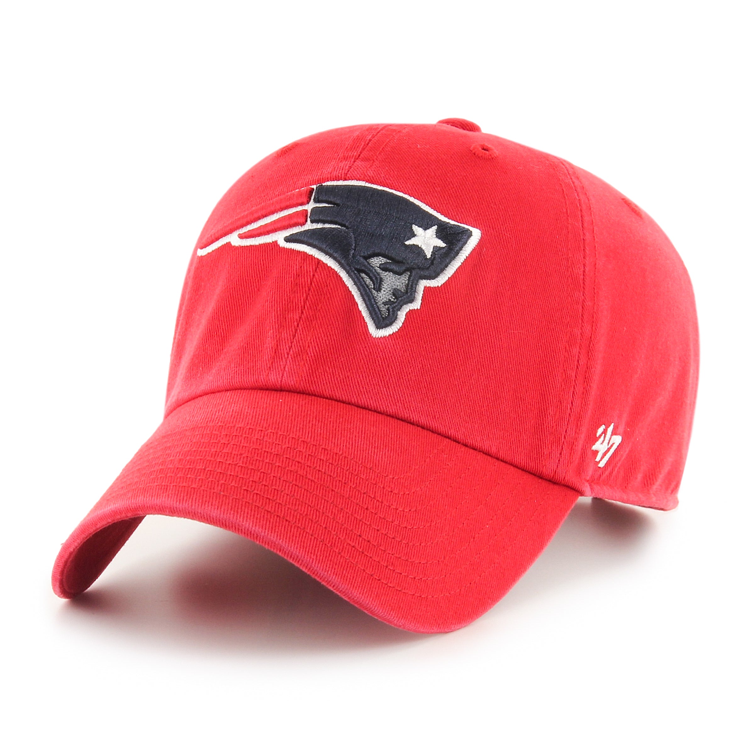 New England Patriots NFL 47 Brand Men's Red Alternate Clean up Adjustable Hat